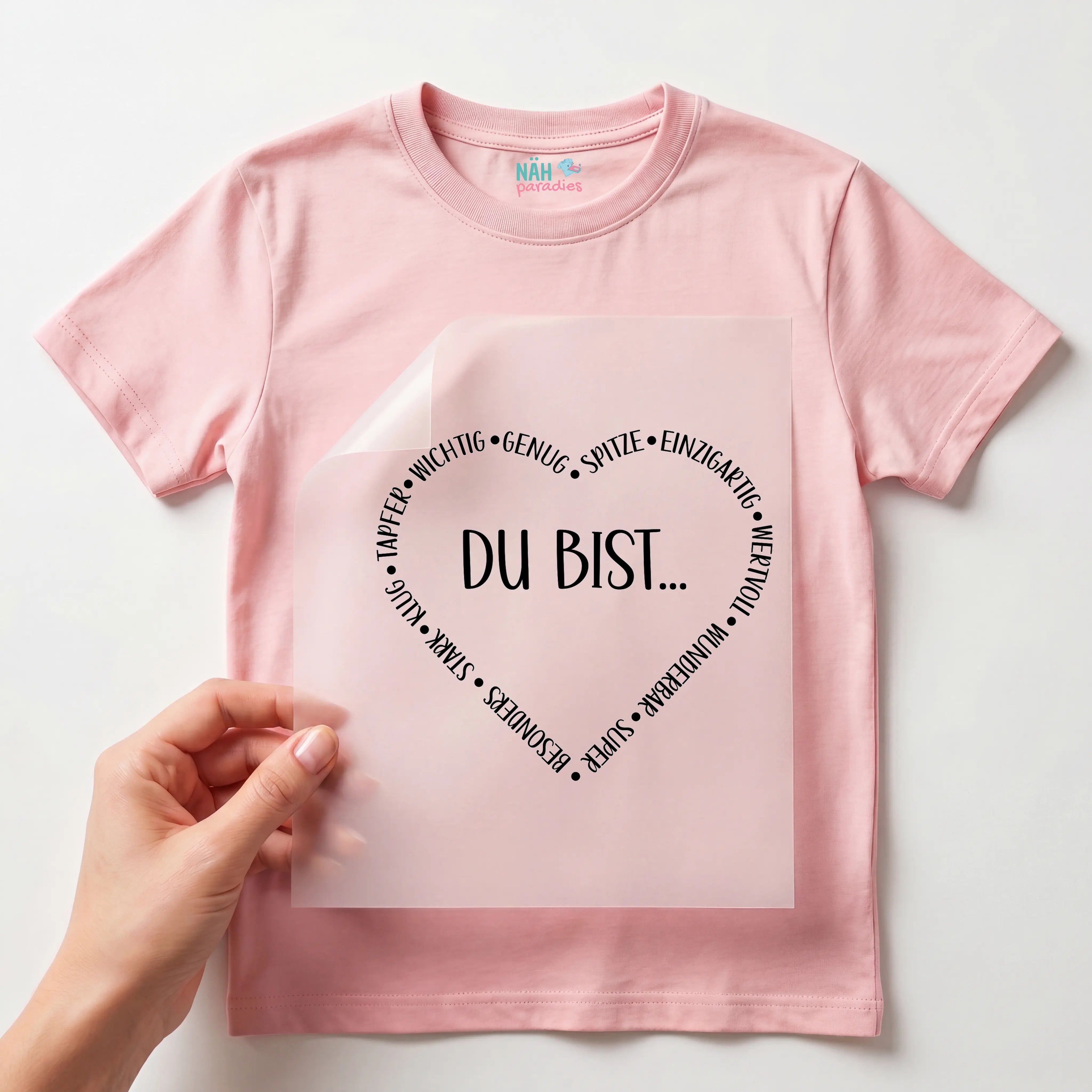 Bügelbild Herz Du Bist
