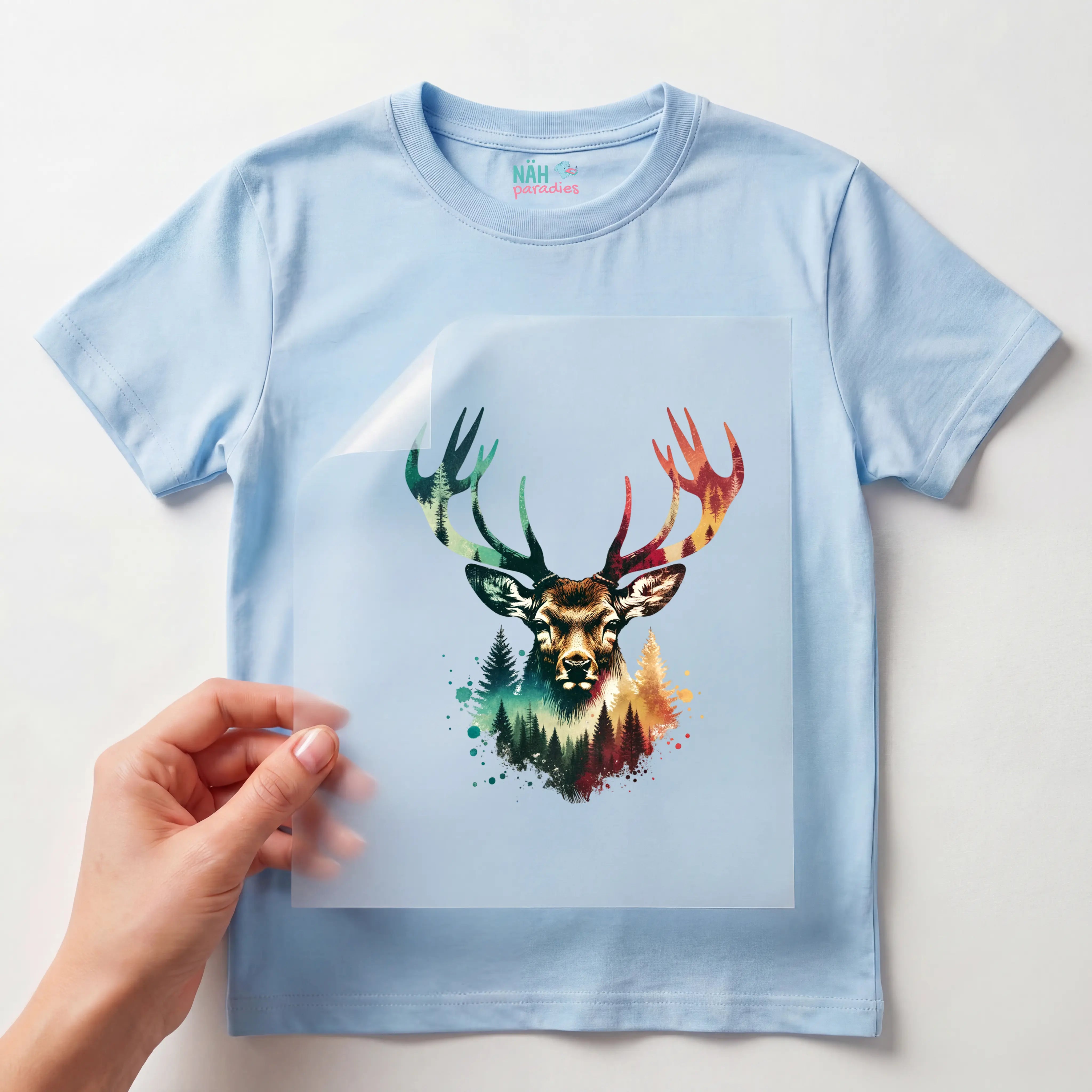 Bügelbild Hirsch Naturkraft