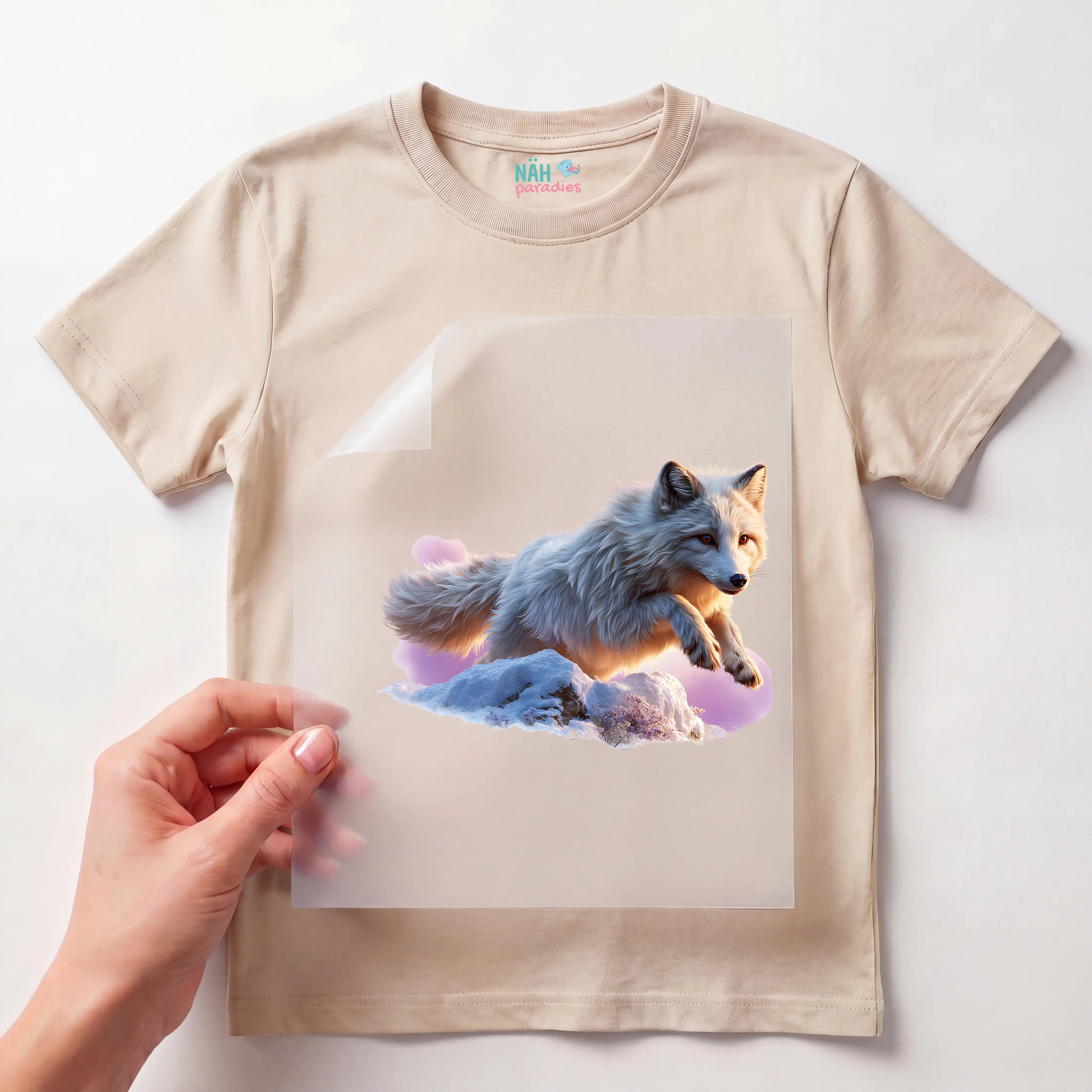 Bügelbild Wolf Schneekraft