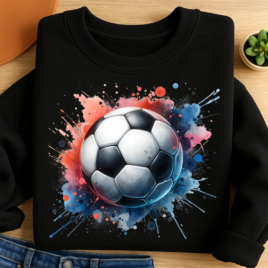 Bügelbild Fußball Farbkick