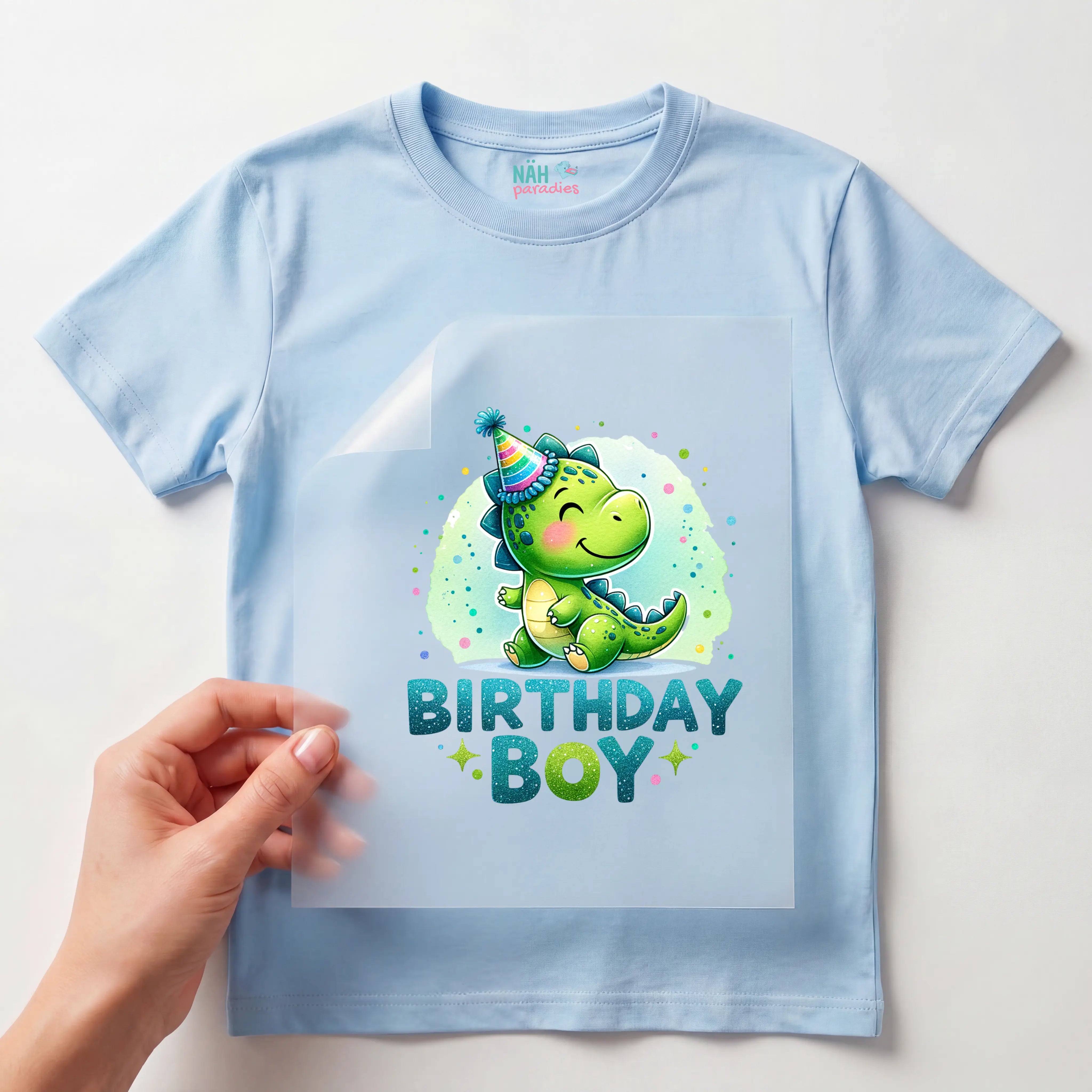 Bügelbild Süßer Dino Birthday Boy