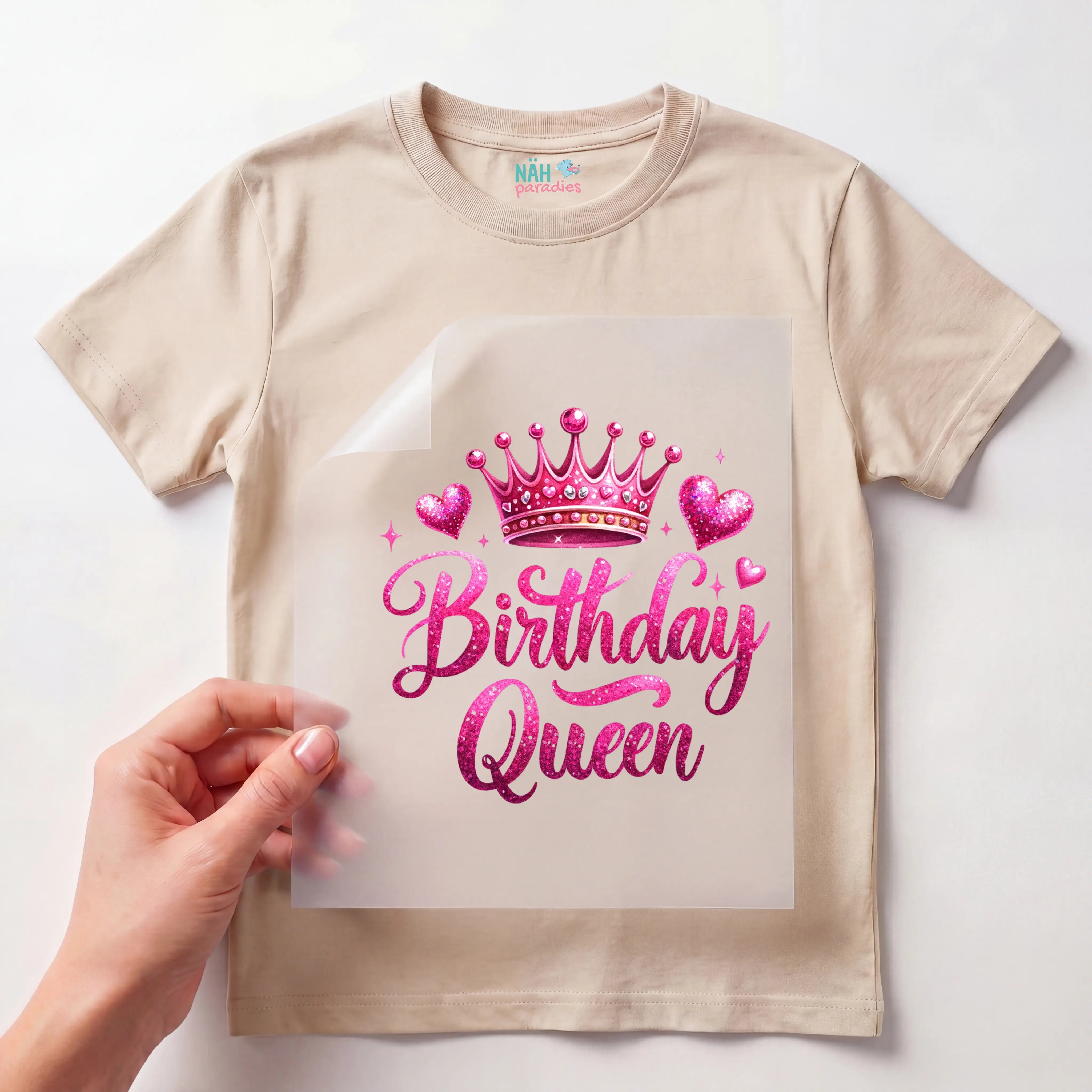 Bügelbild Birthday Queen Pink