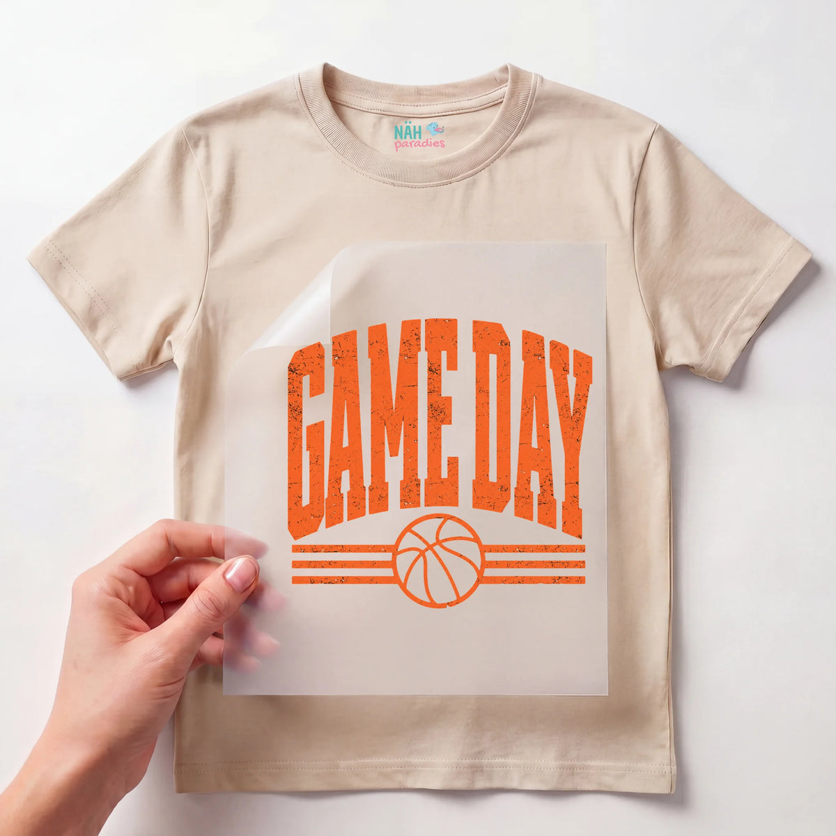 Bügelbild Game Day Basketball Orange