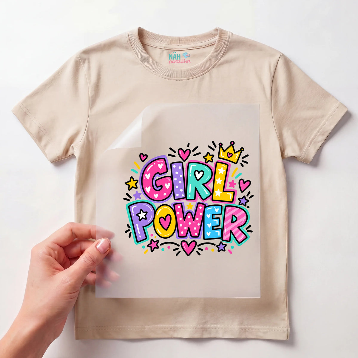 Bügelbild Girl Power Krone