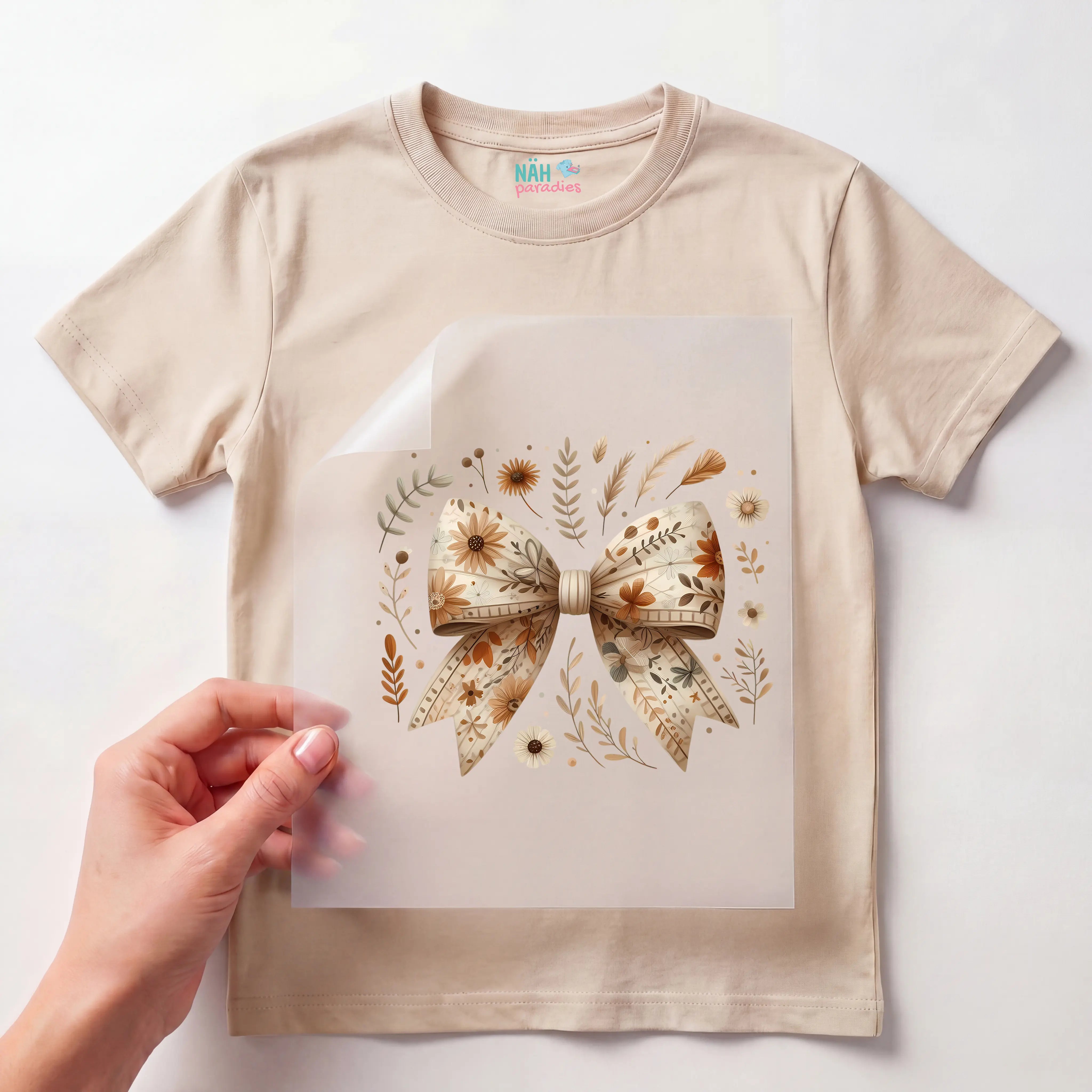 Bügelbild Boho Herbstschleife