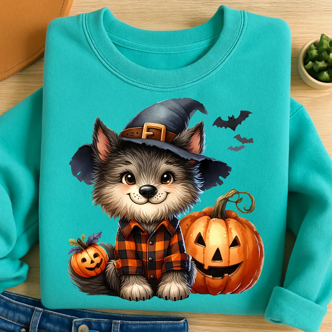 Bügelbild Halloween Wolf im Zauberlook