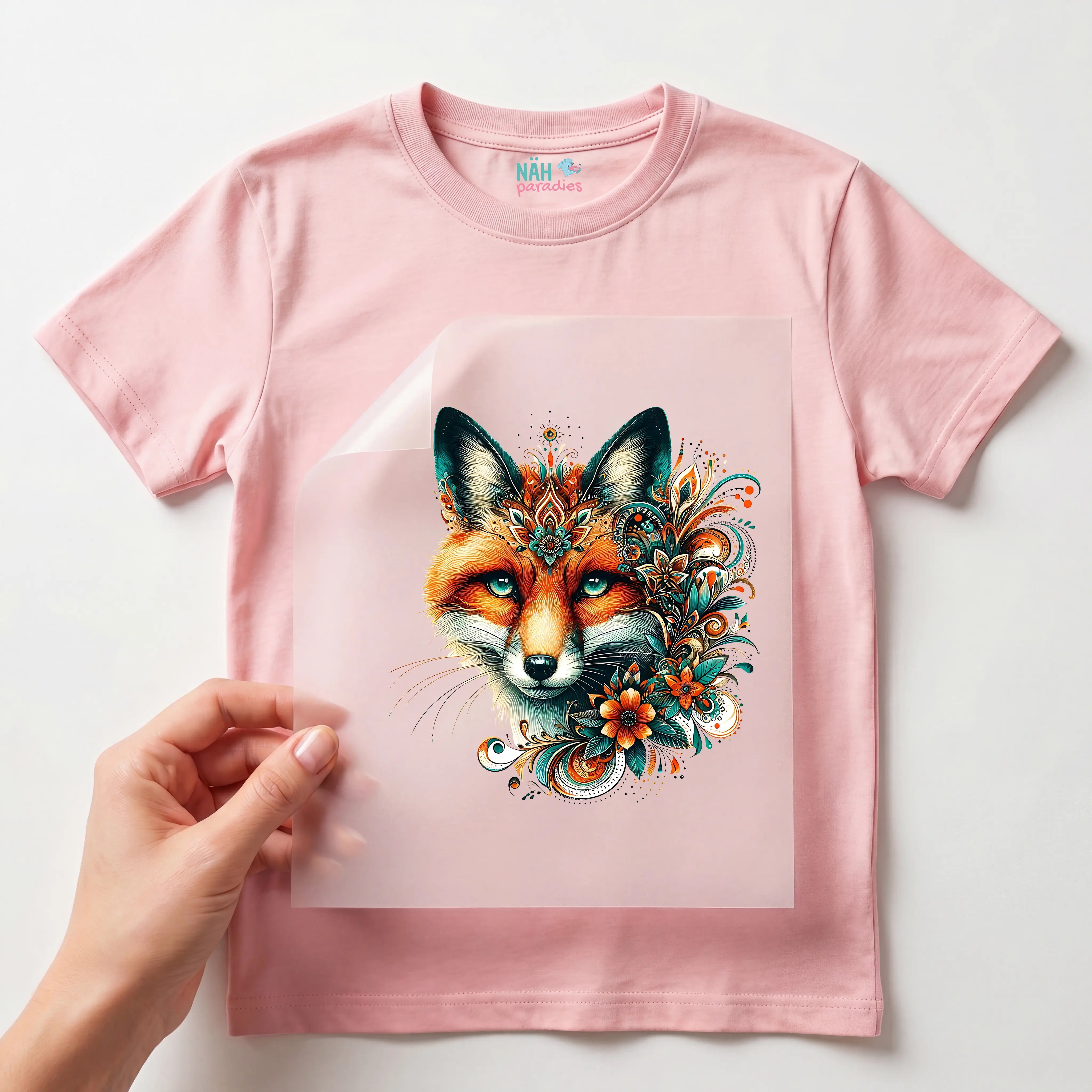 Bügelbild Fuchs Boho Blumenzauber