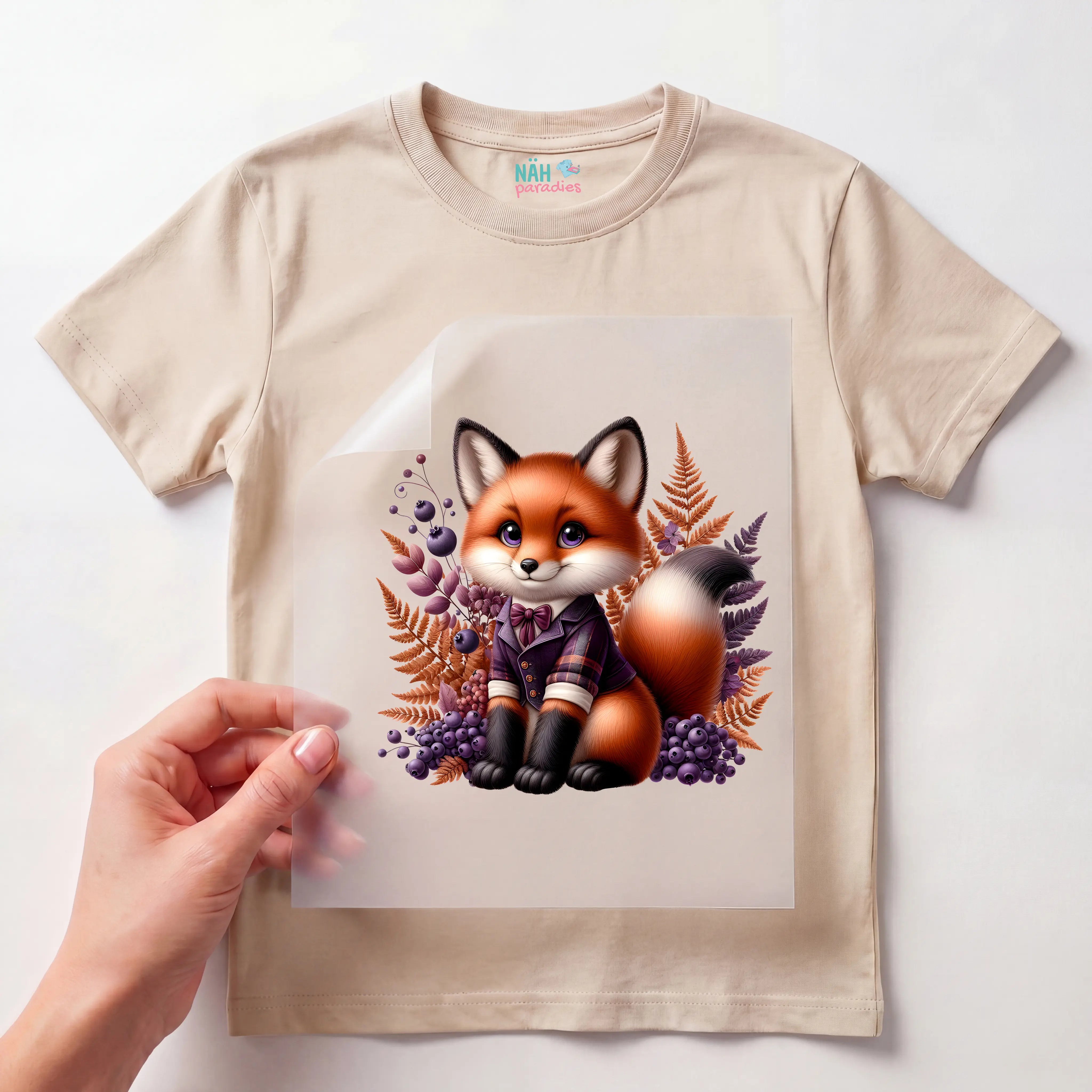 Bügelbild Fuchs im Beerenzauber