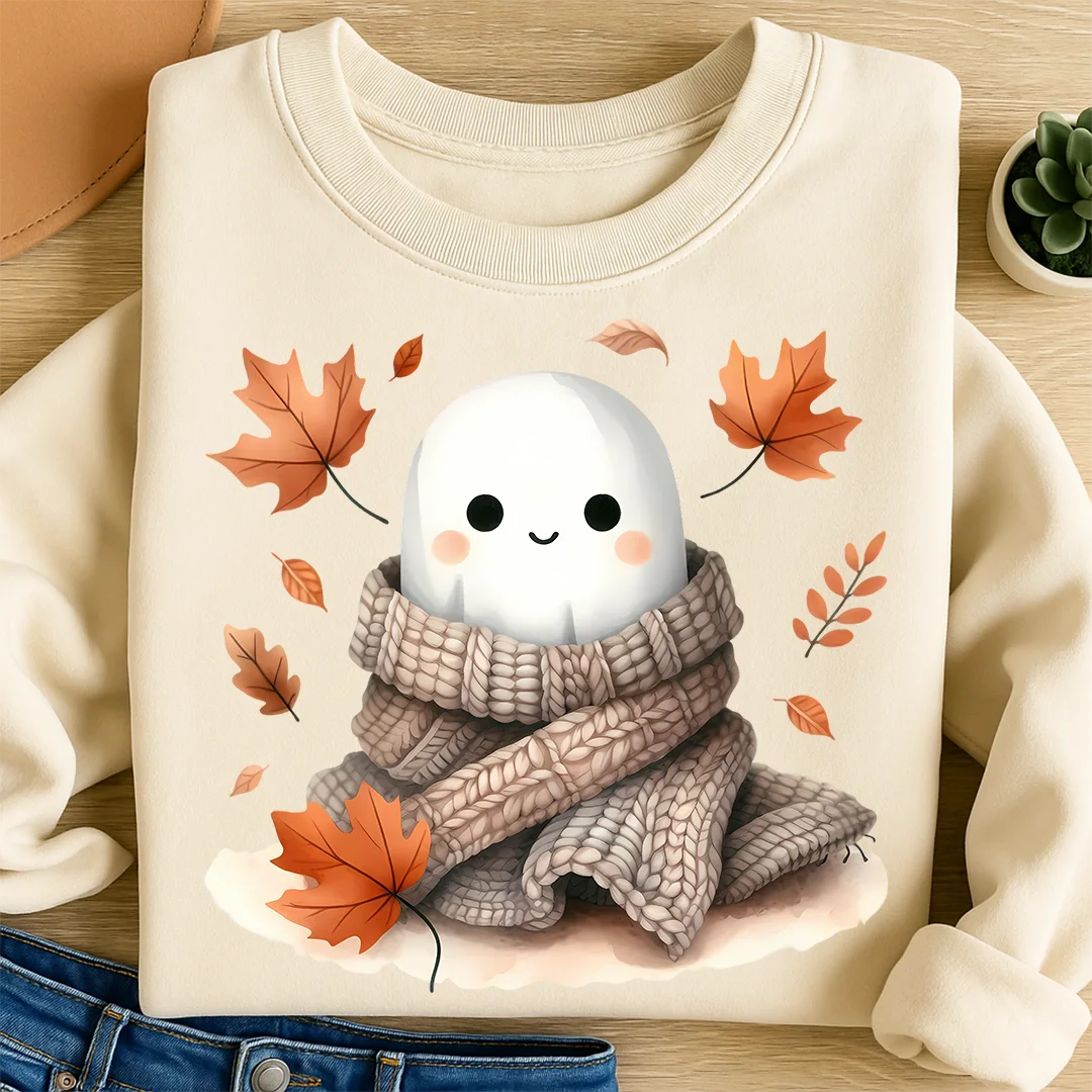Bügelbild Herbst Strickgeistchen
