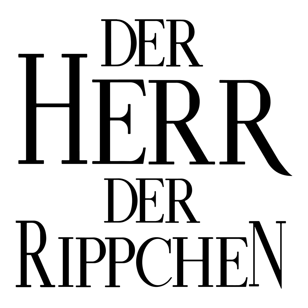 Bügelbild Schriftzug Herr der Rippchen - S