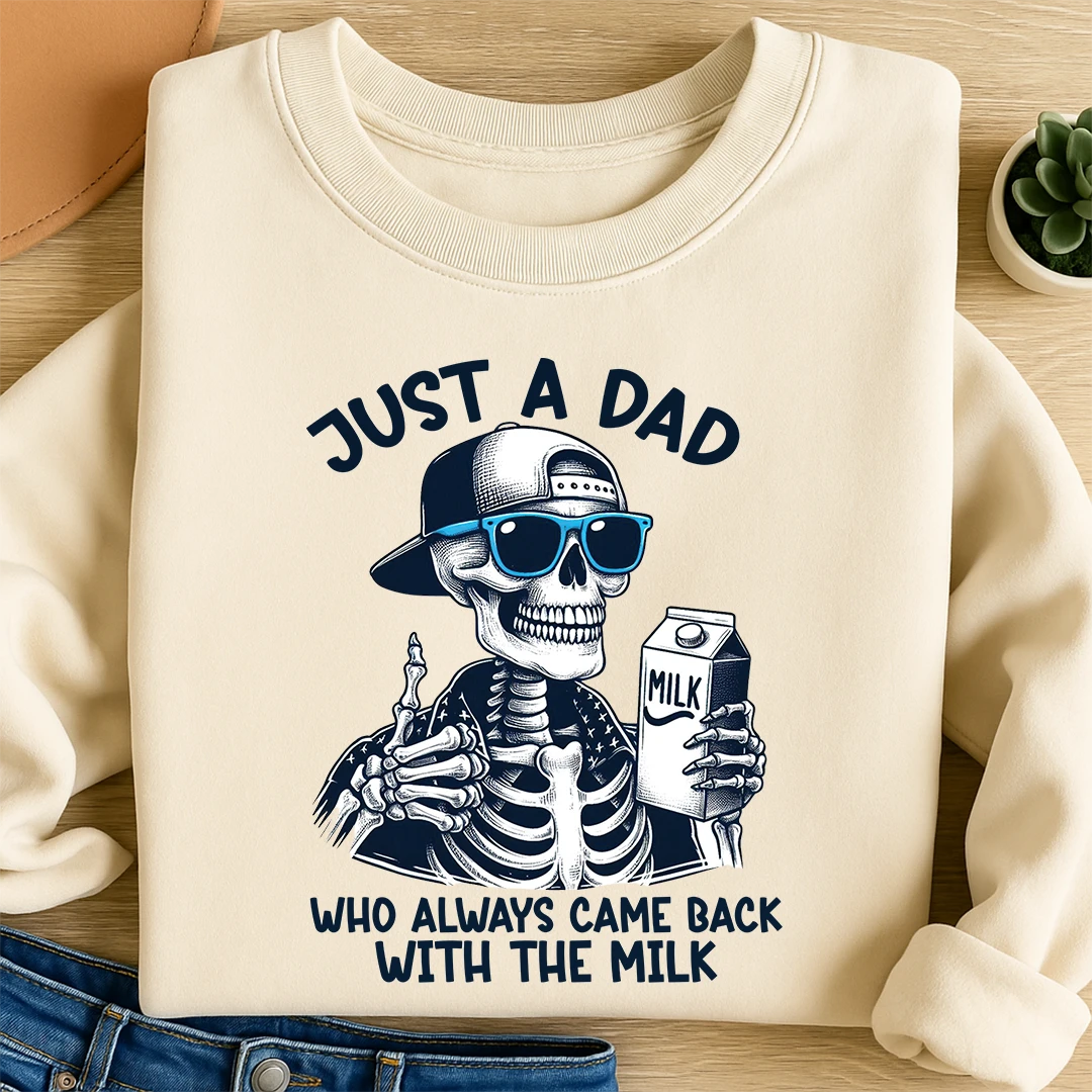 Bügelbild Just a dad with the milk