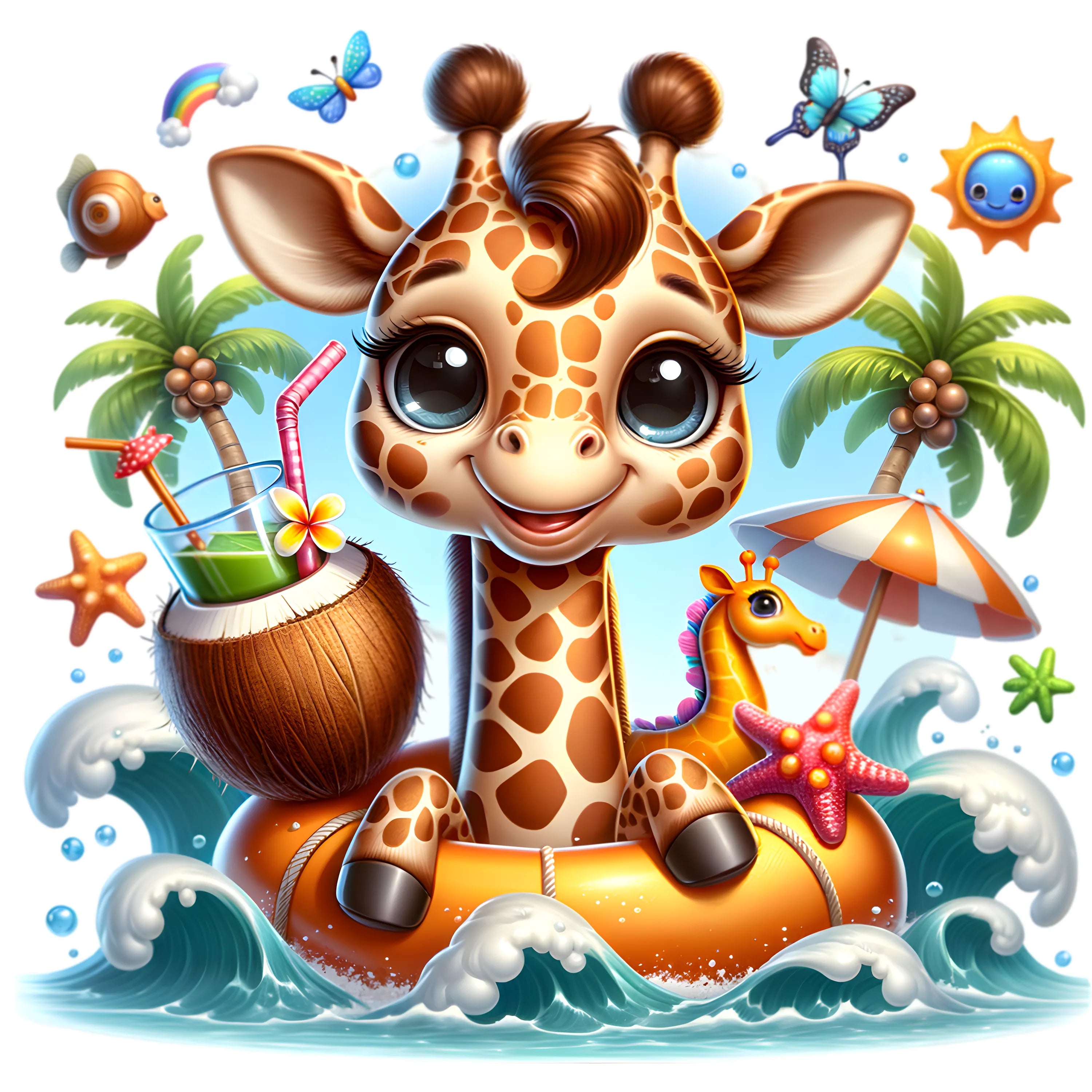 Bügelbild karibische Giraffe Bini