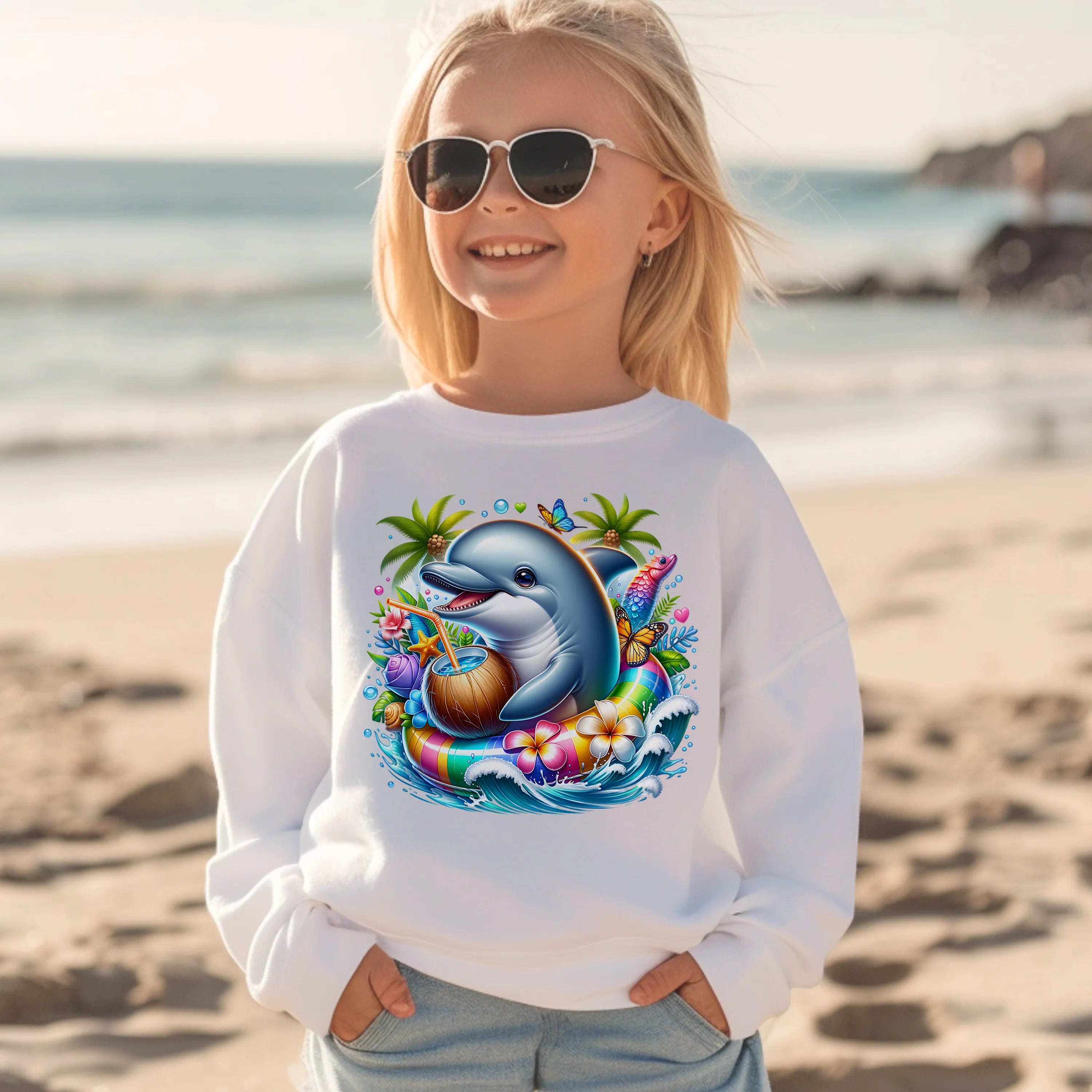 Bügelbild karibischer Delfin Blubb