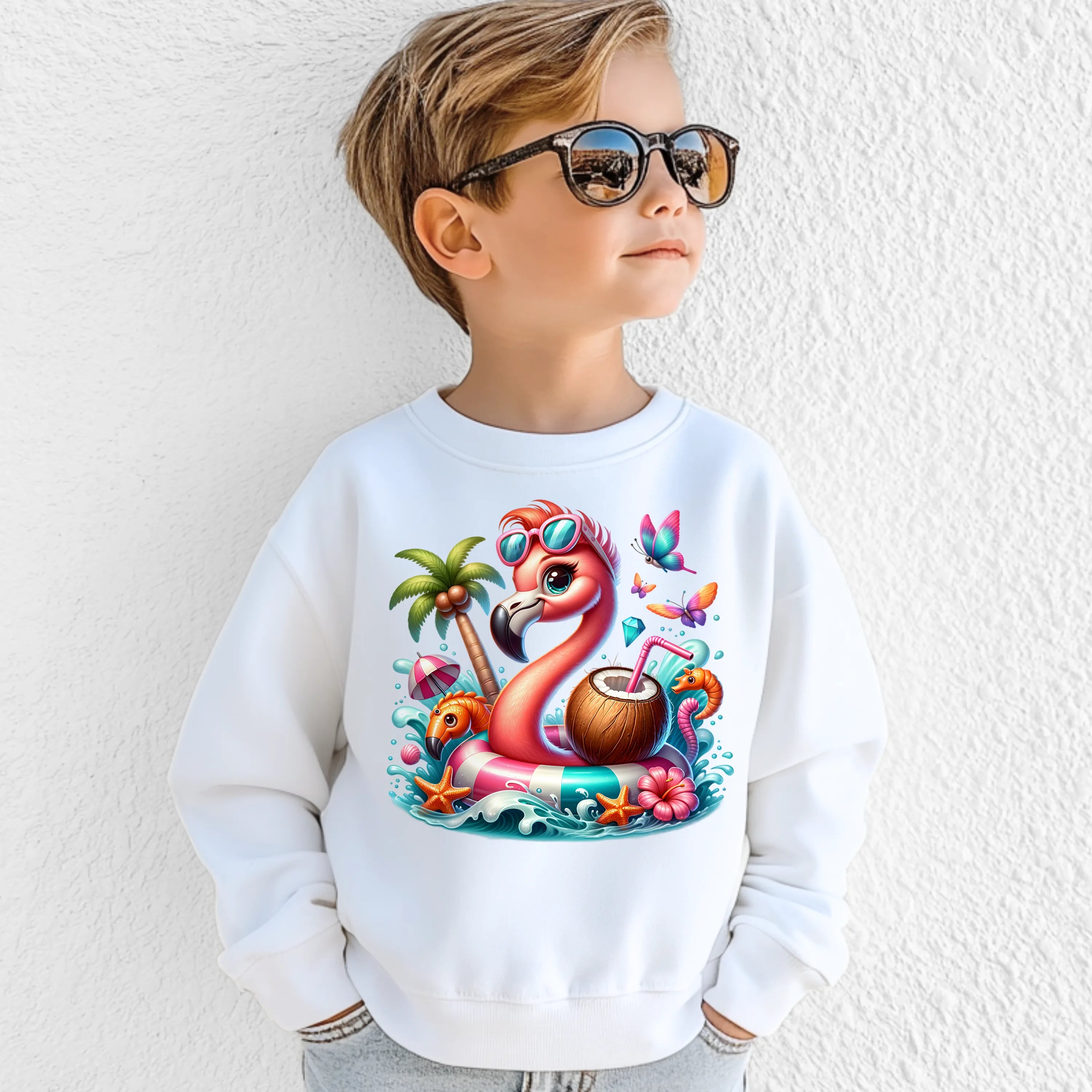 Bügelbild karibischer Flamingo Mumpel