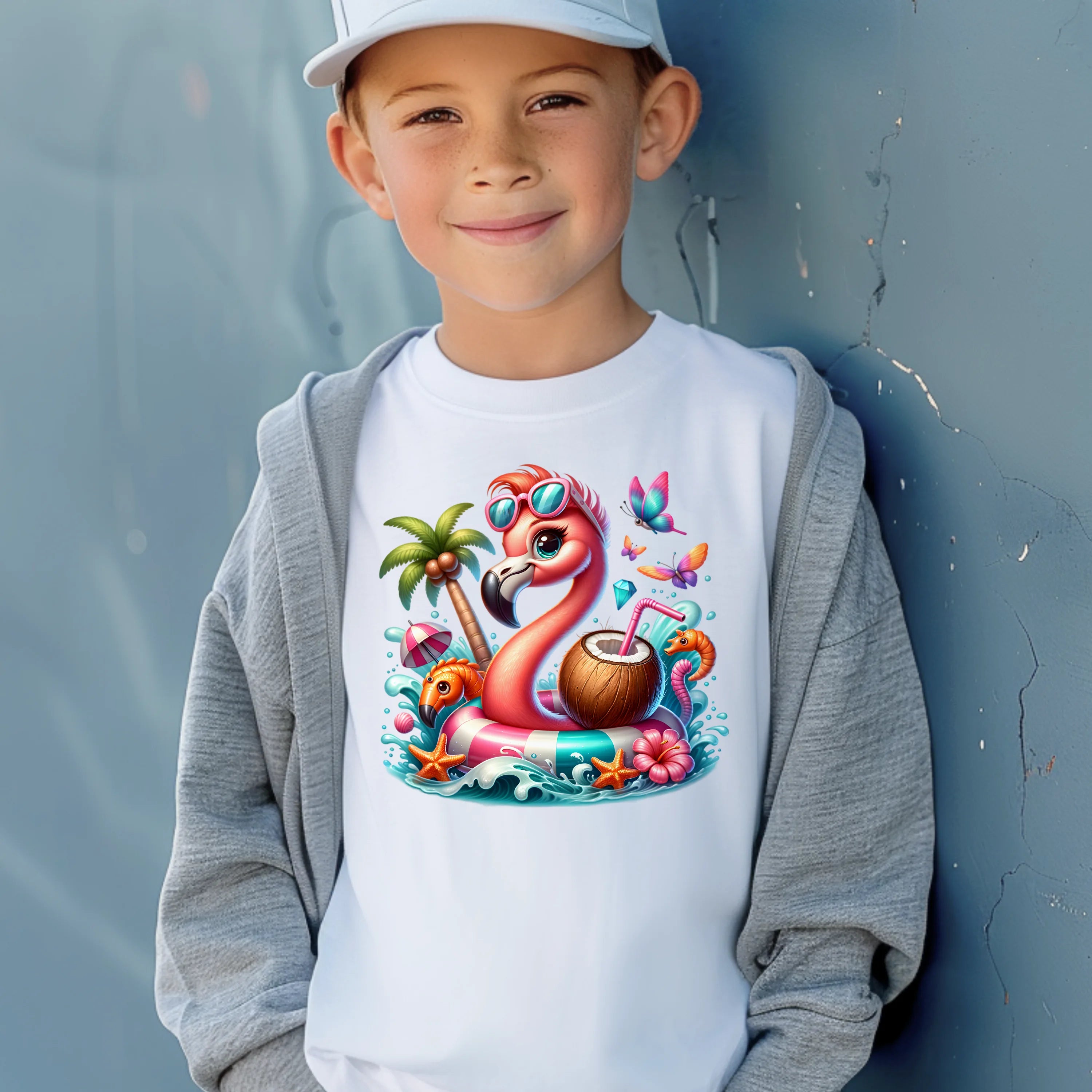 Bügelbild karibischer Flamingo Mumpel