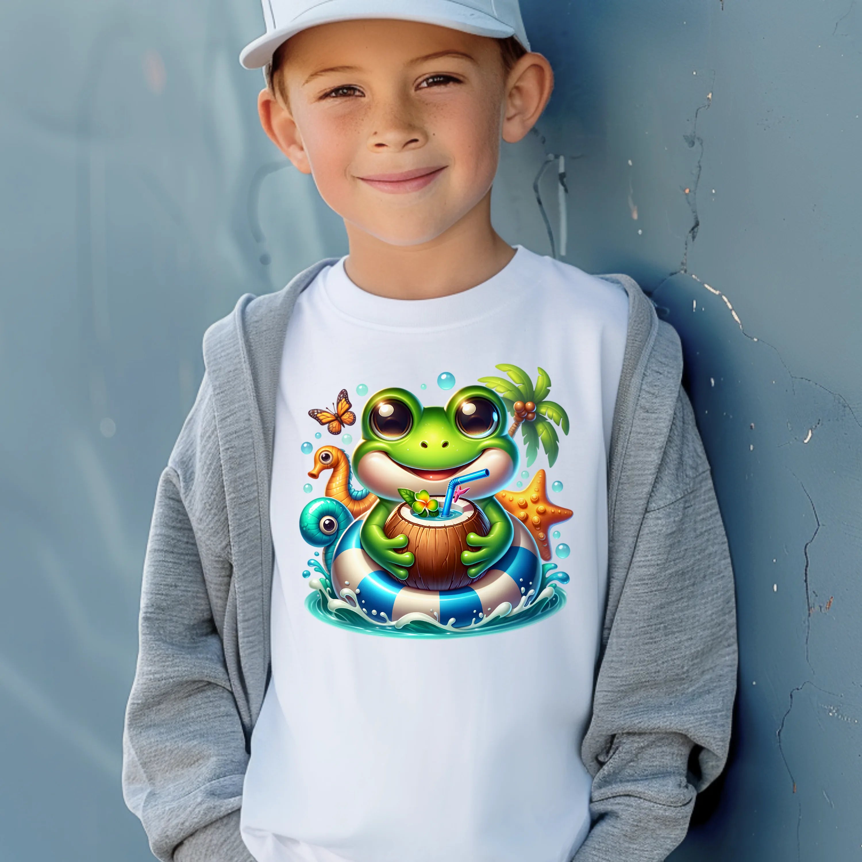 Bügelbild karibischer Frosch Moony