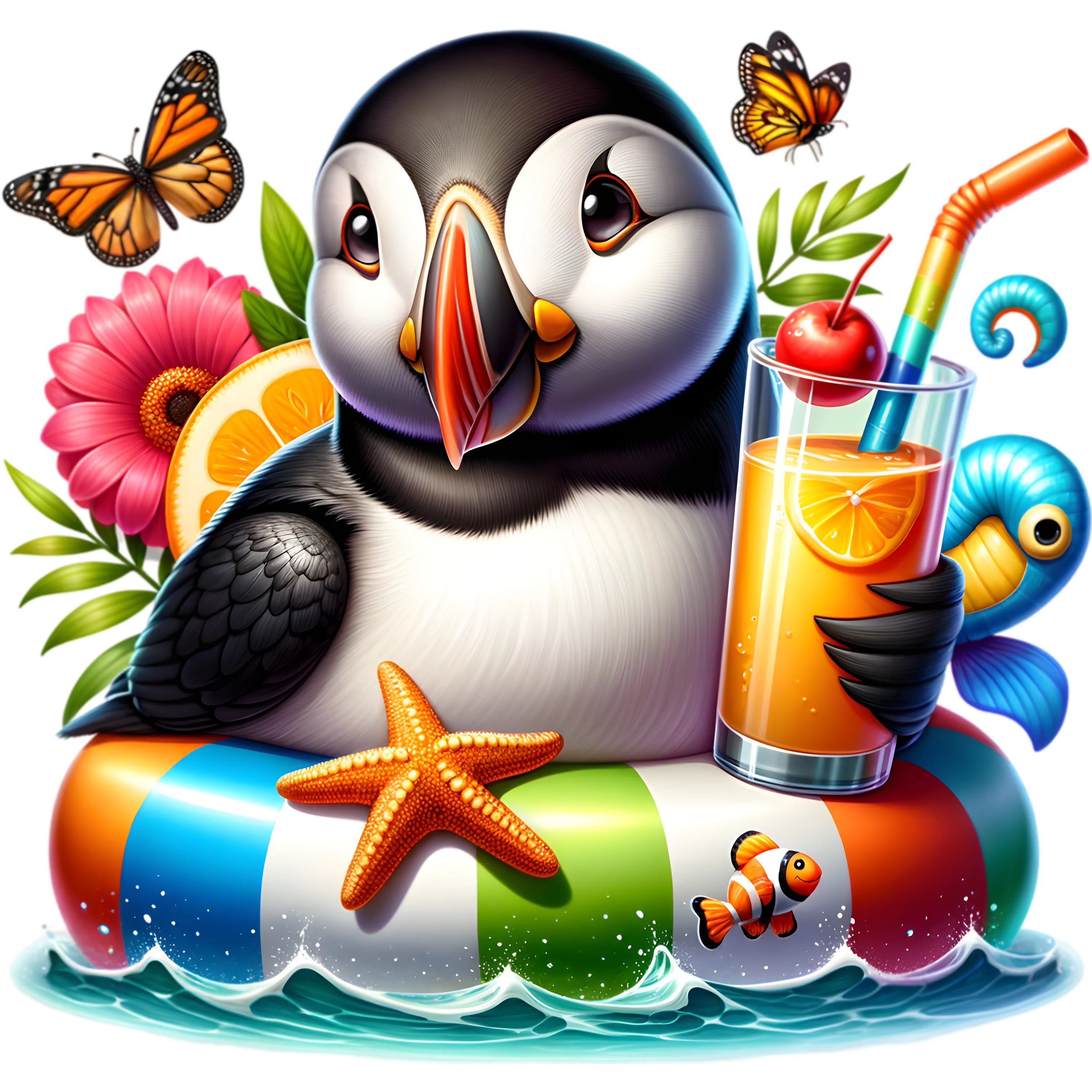 Bügelbild karibischer Puffin Momo