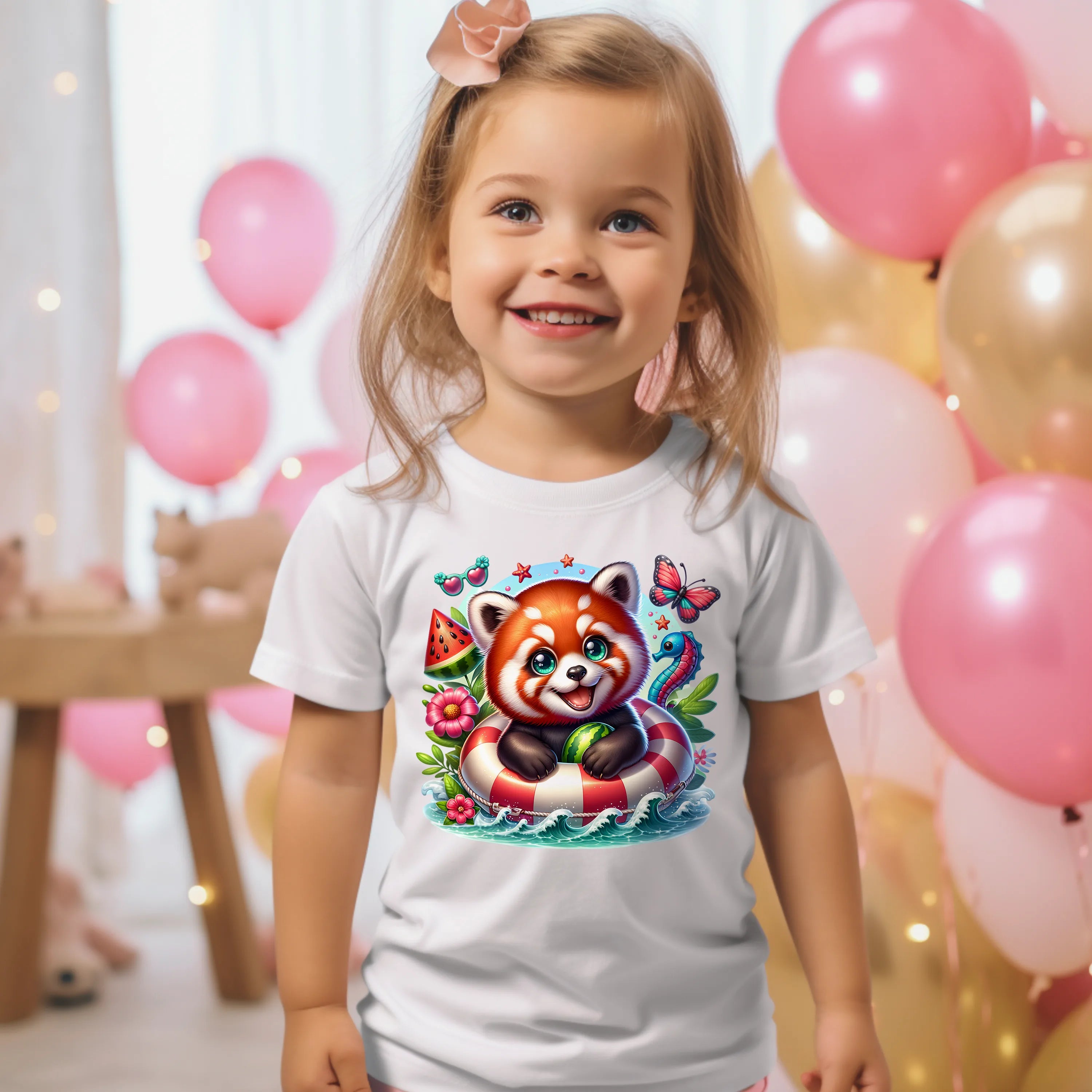 Bügelbild karibischer Roter Panda Wuschel