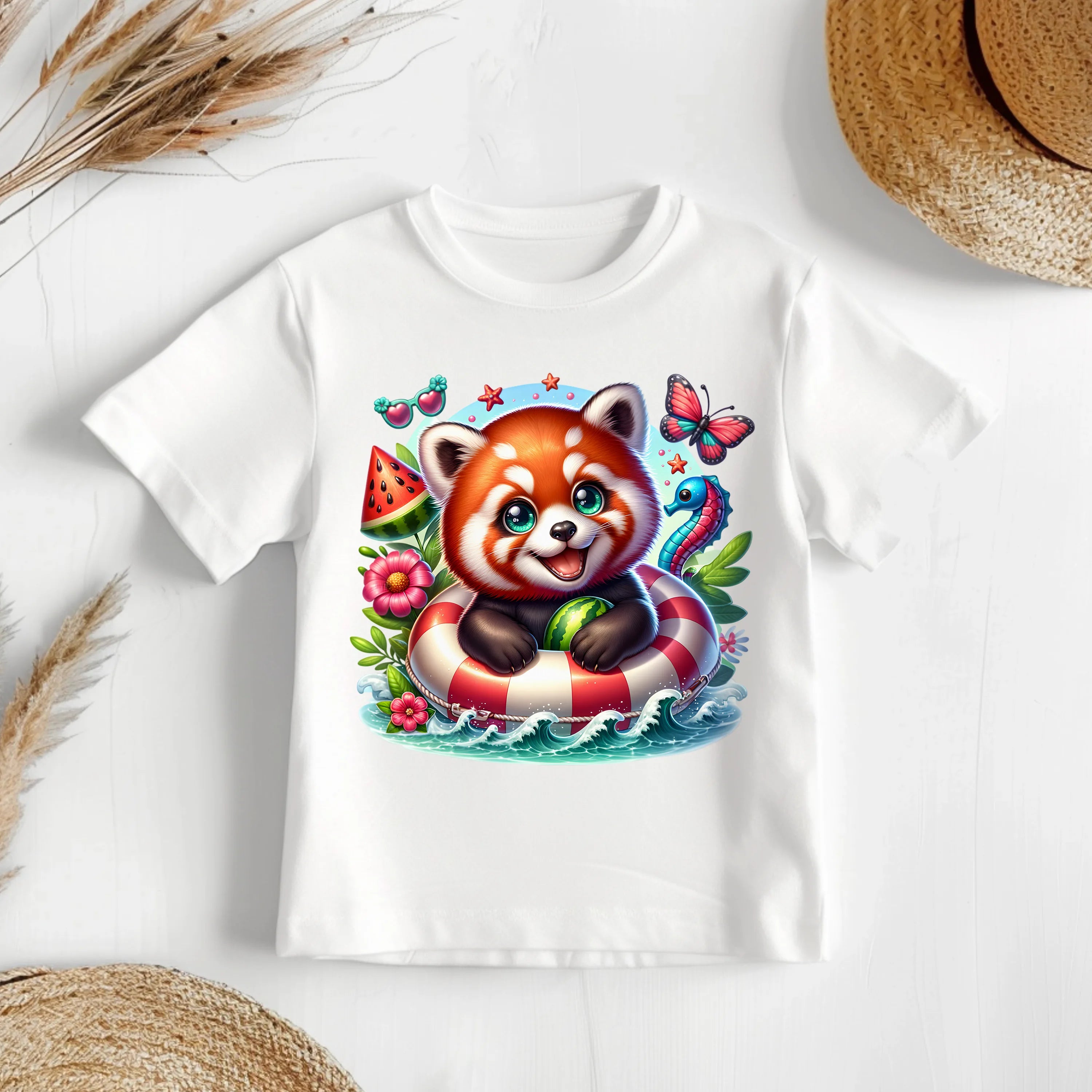 Bügelbild karibischer Roter Panda Wuschel