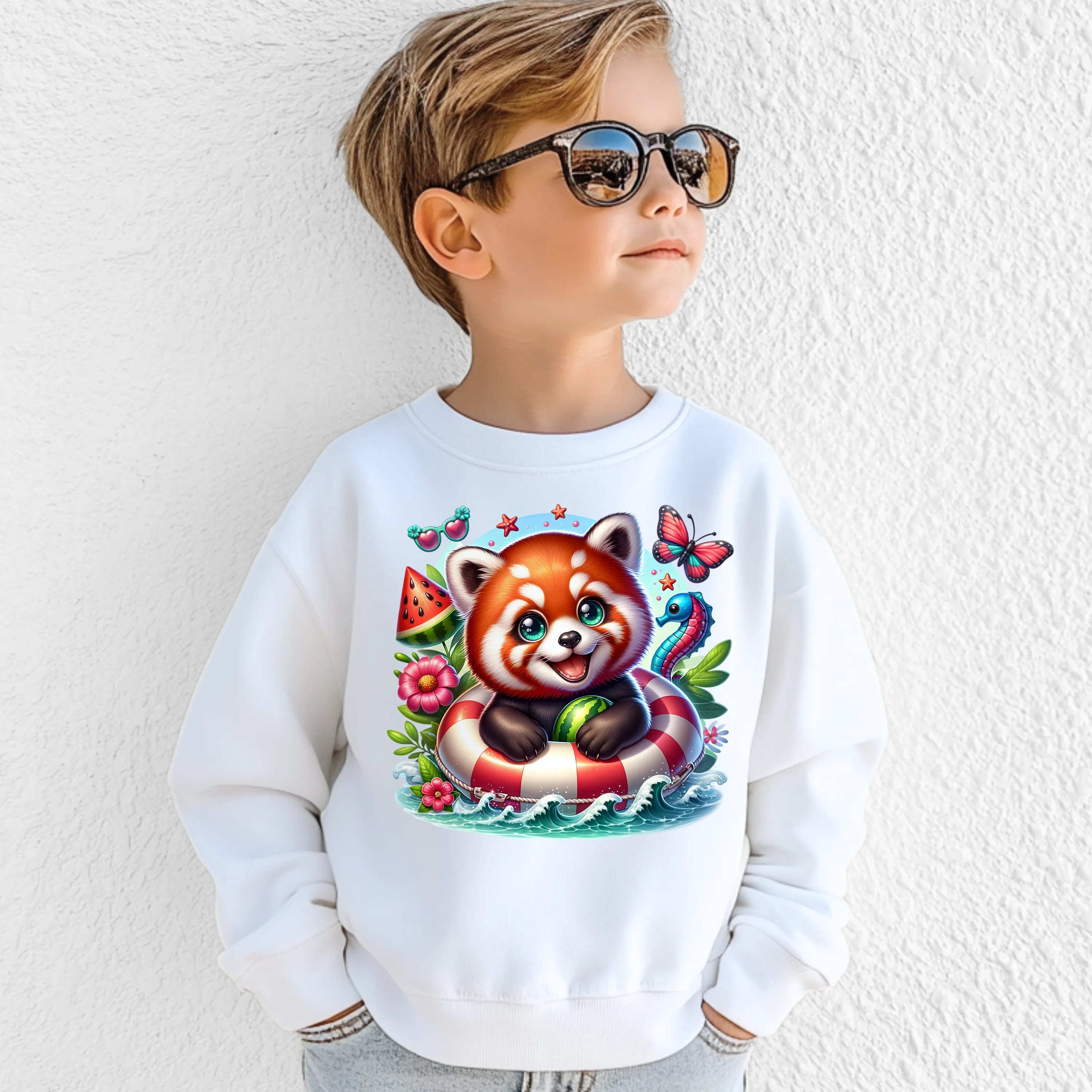 Bügelbild karibischer Roter Panda Wuschel