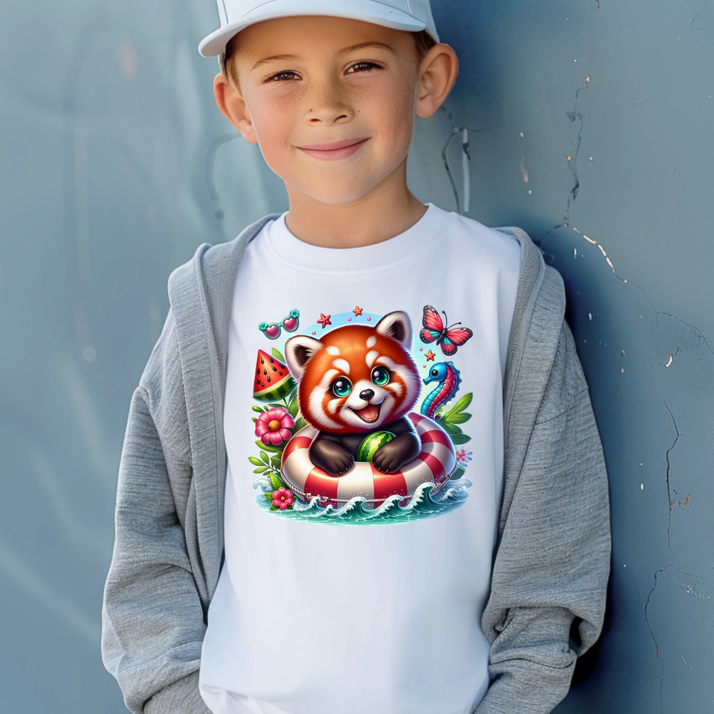 Bügelbild karibischer Roter Panda Wuschel