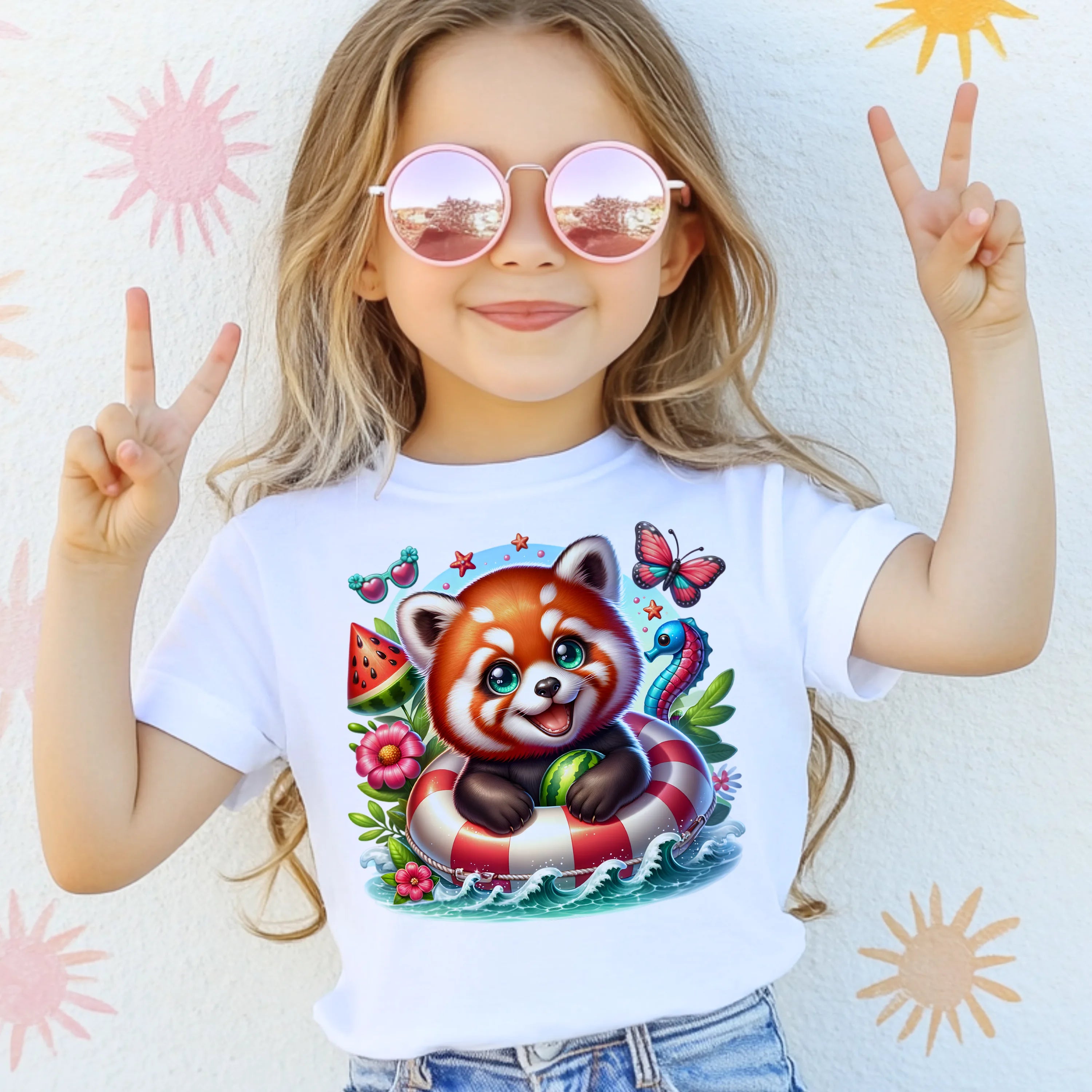 Bügelbild karibischer Roter Panda Wuschel