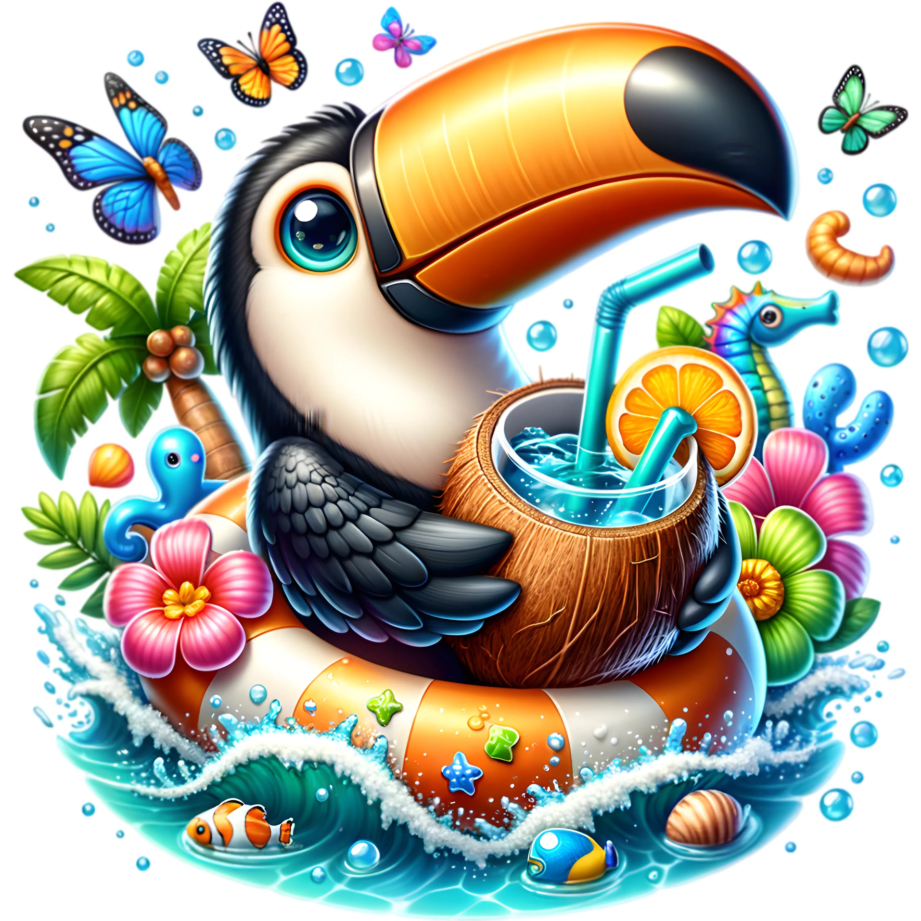 Bügelbild karibischer Tukan Dodo