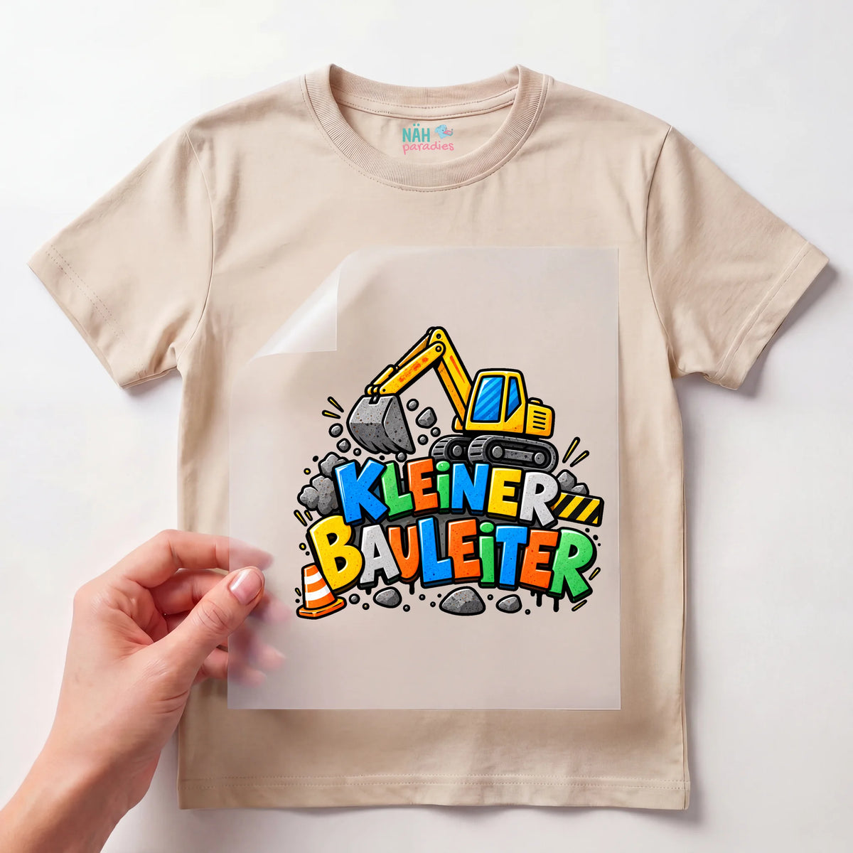 Bügelbild Kleiner Bauleiter Bagger