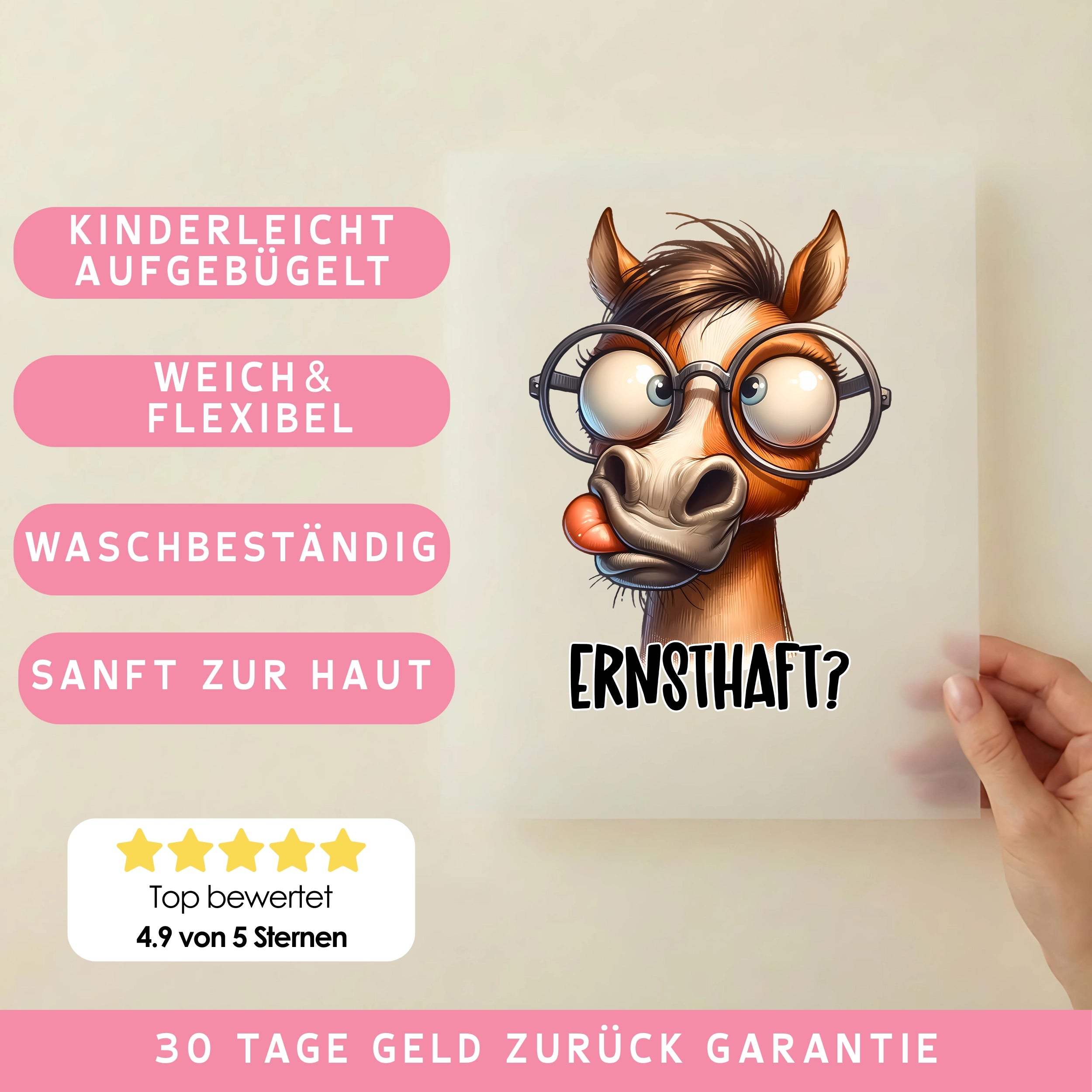 Bügelbild Lustiges Pferd "ERNSTHAFT?"
