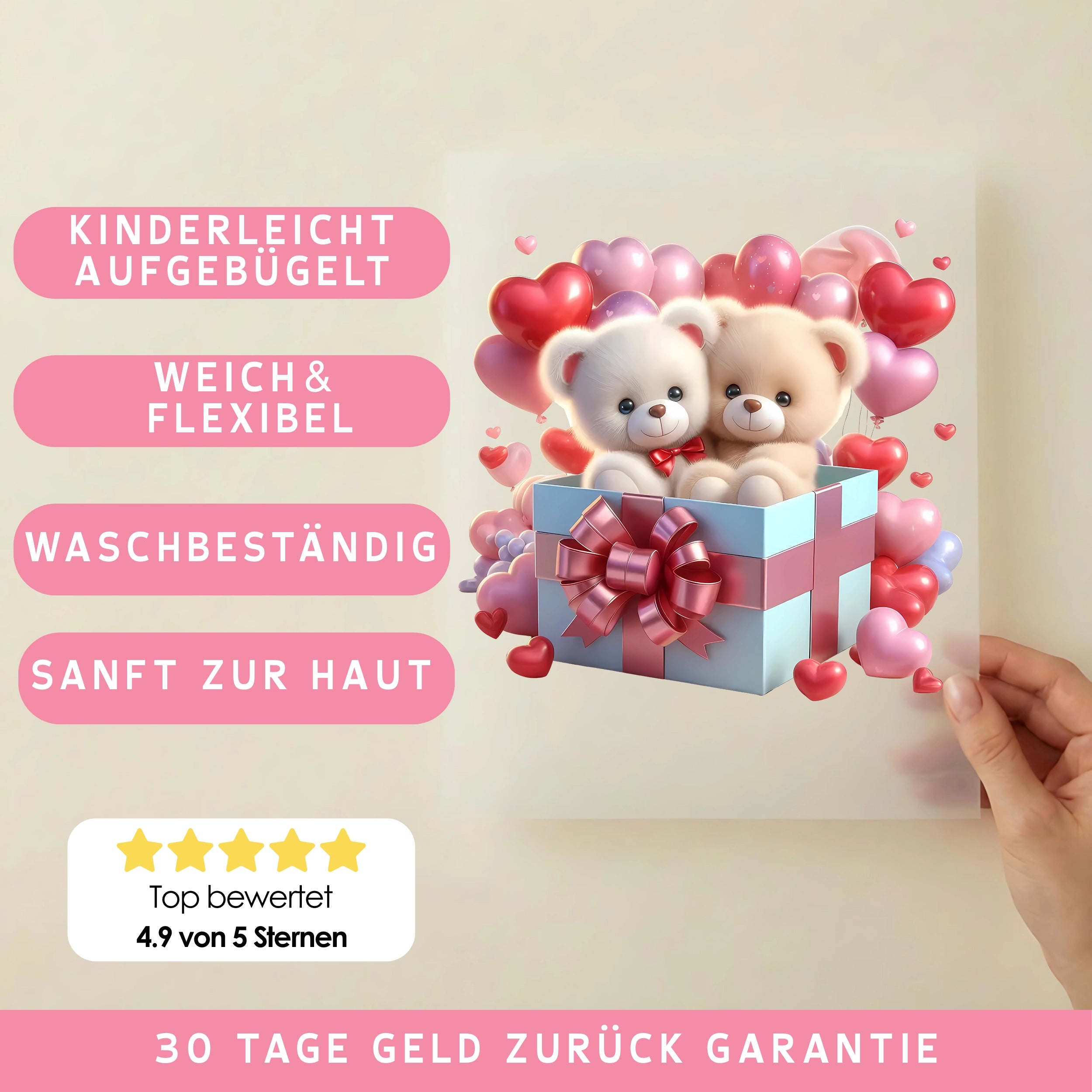 Bügelbild Bärchen Geschenkboxliebe