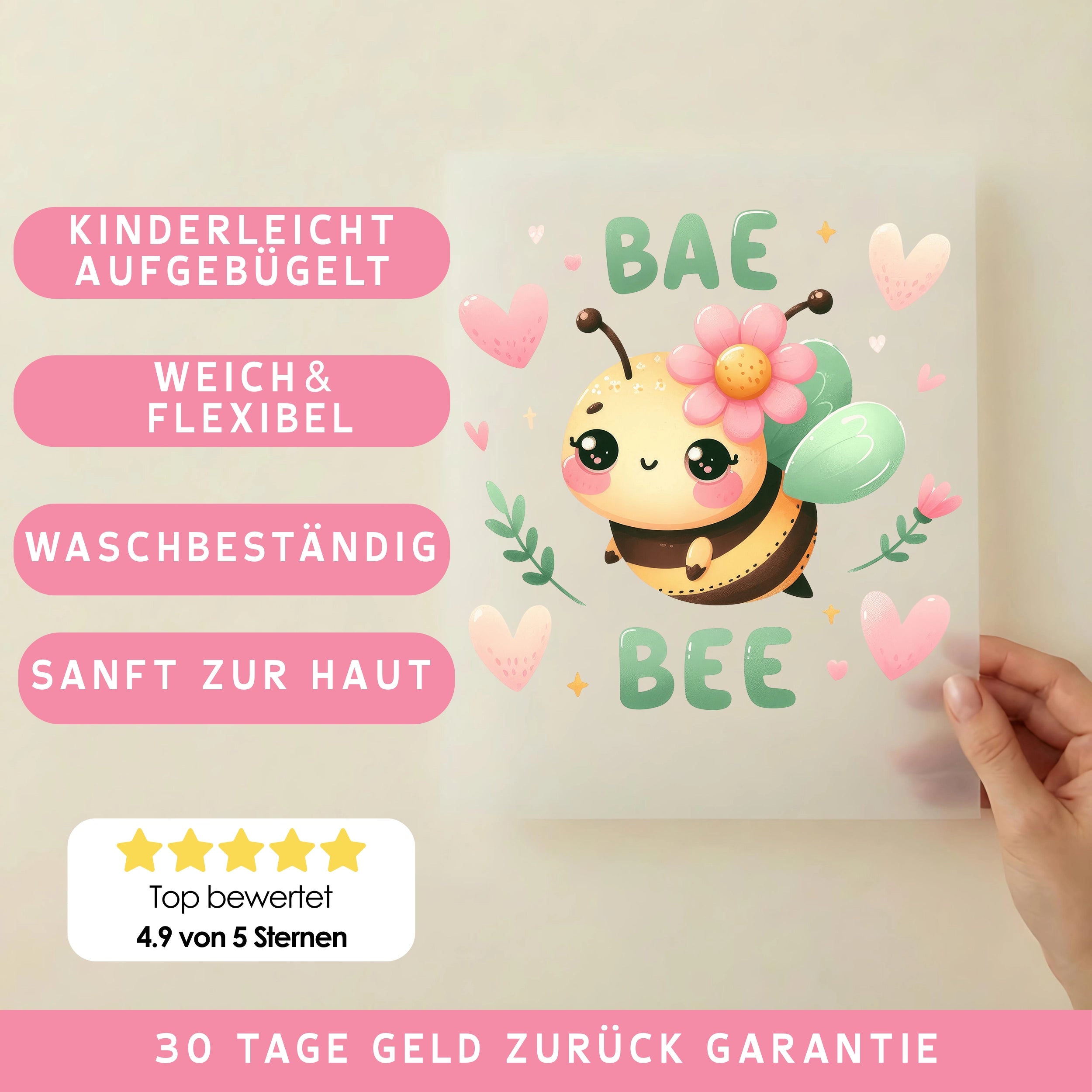 Bügelbild Biene Babybiene Frieda