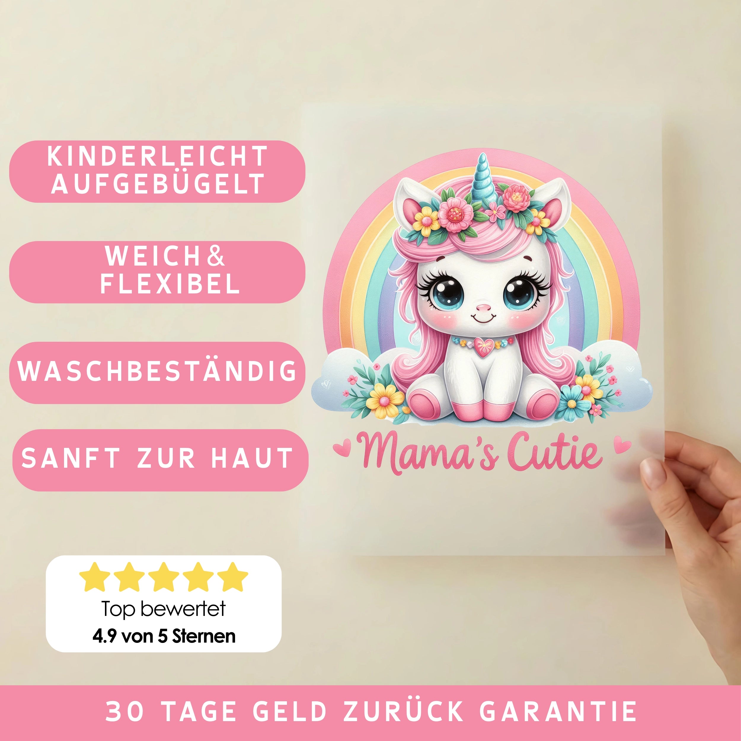 Bügelbild Einhorn Mamas Cutie