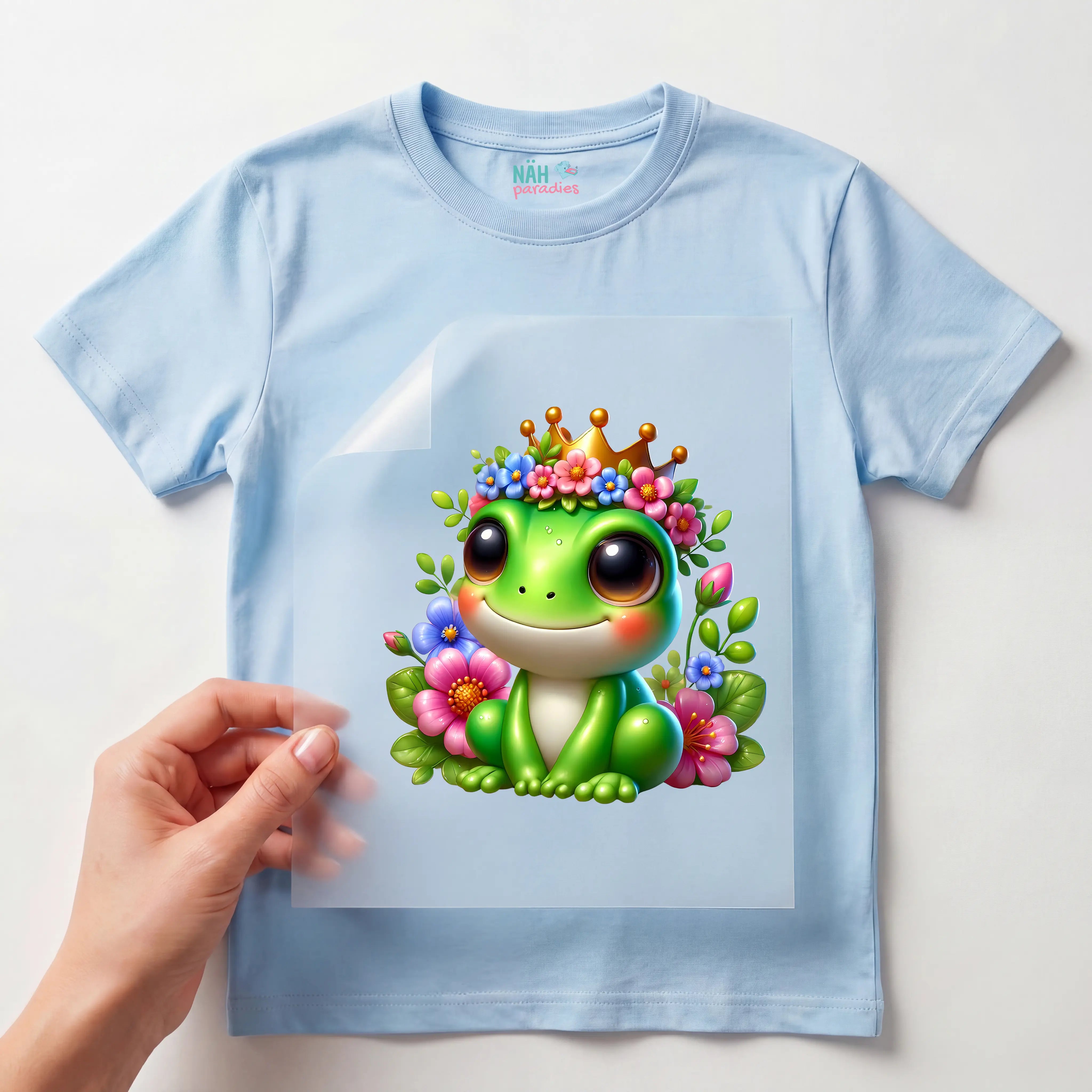 Bügelbild Frosch Blumenprinz