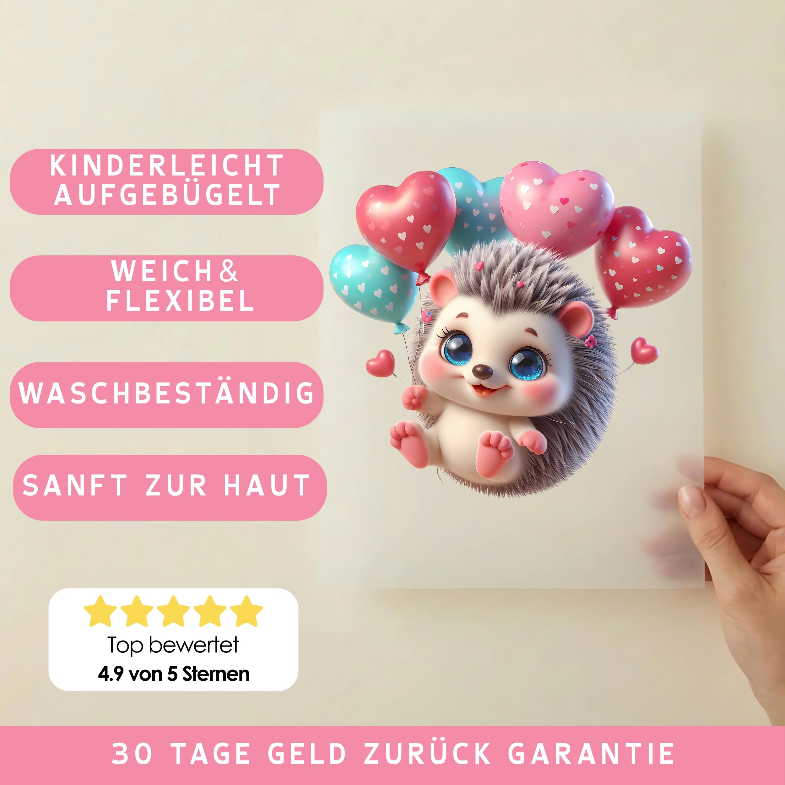 Bügelbild Igel Ballonliebe Oskar