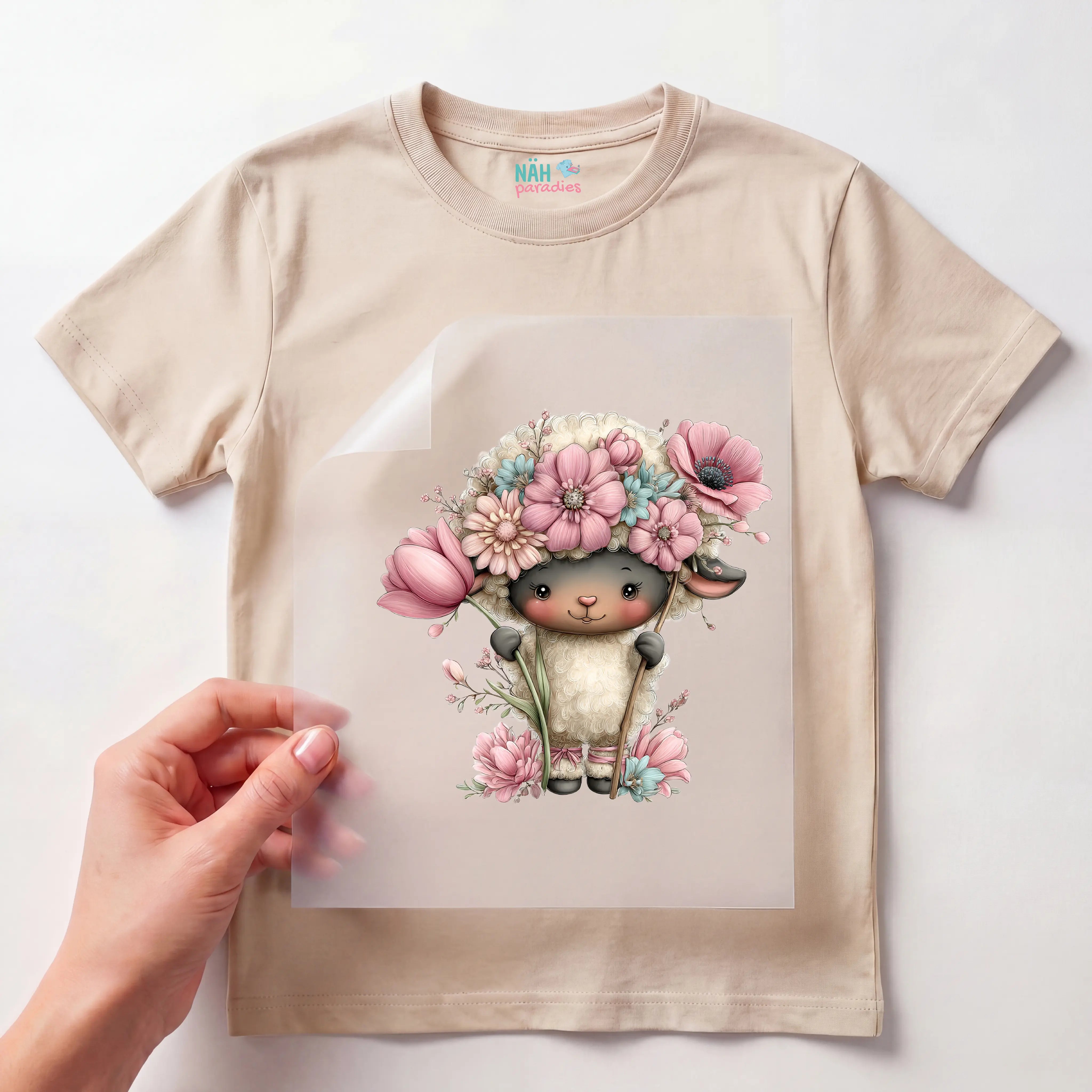 Bügelbild Lamm Frühlingsglück Ella