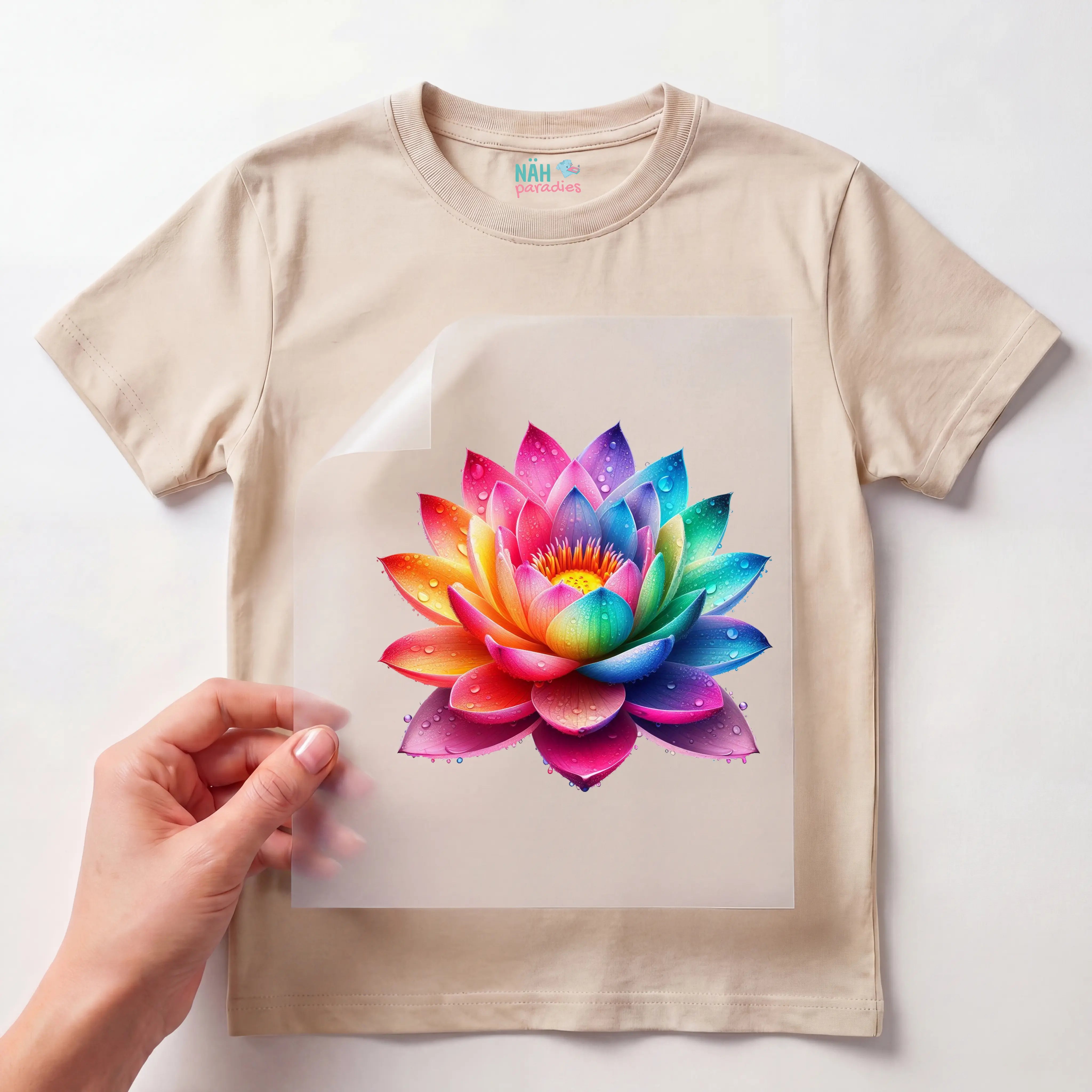 Bügelbild Lotus Farbentraum