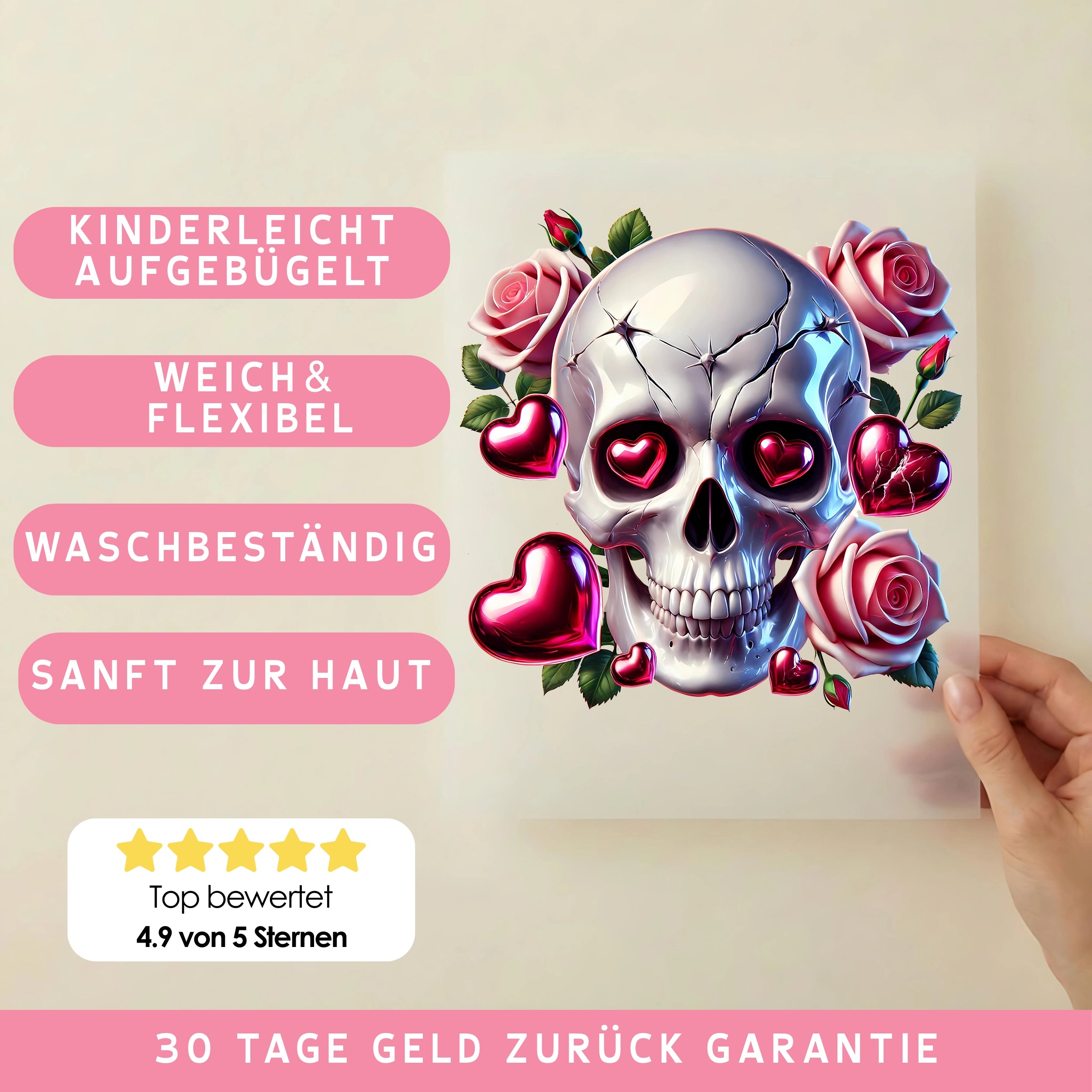 Bügelbild Schädel Dark Romance