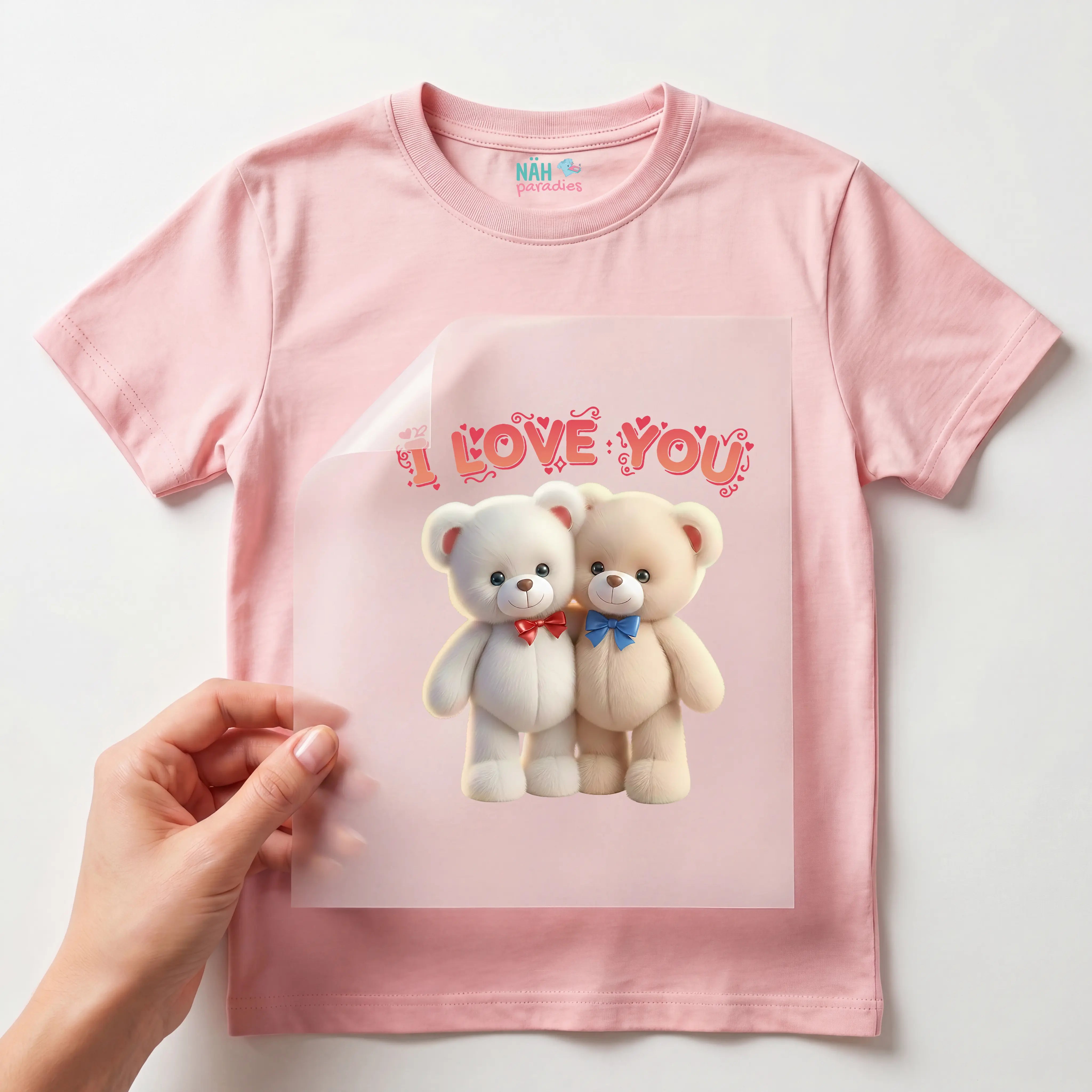 Bügelbild I LOVE YOU Teddys