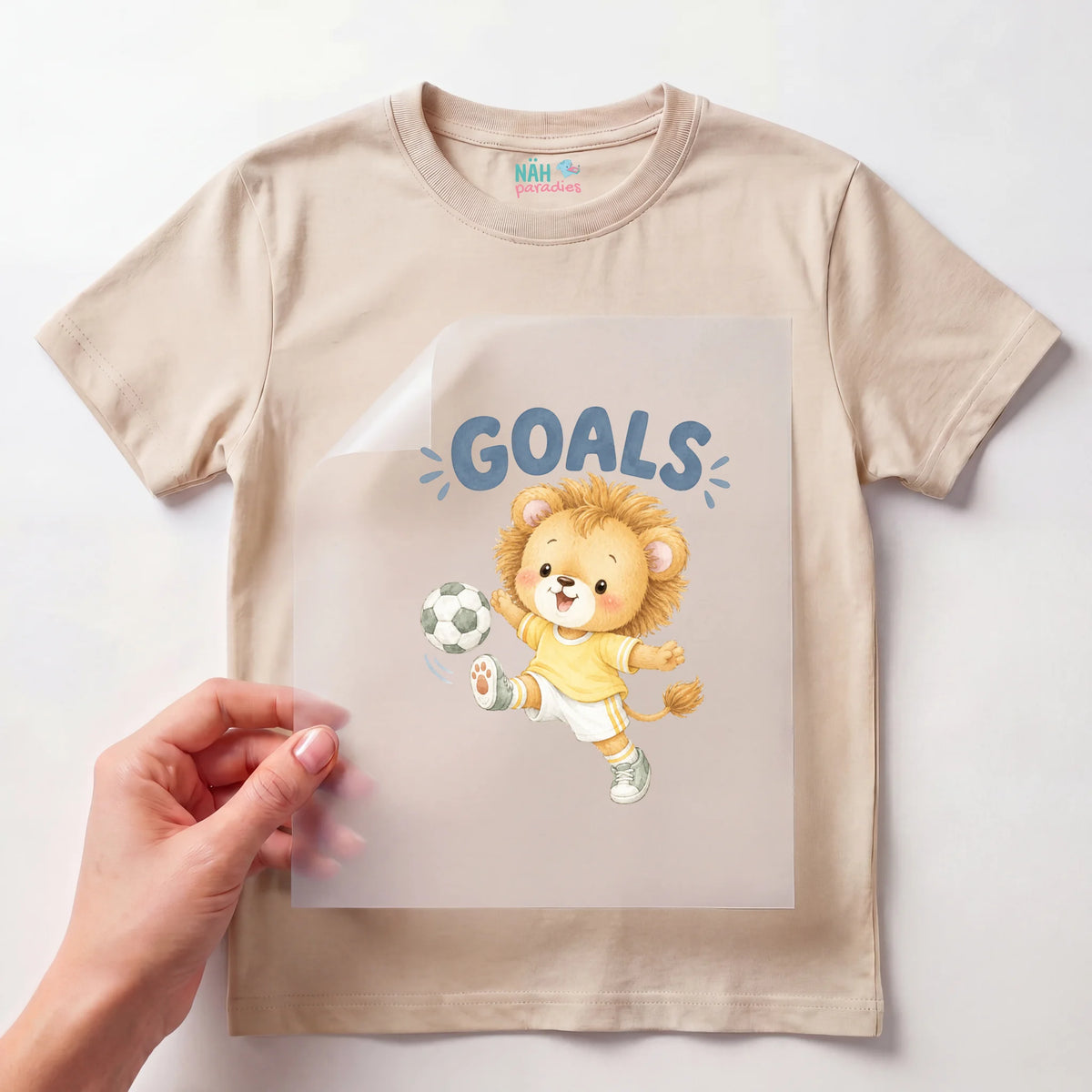 Bügelbild Löwe Fußball Goals