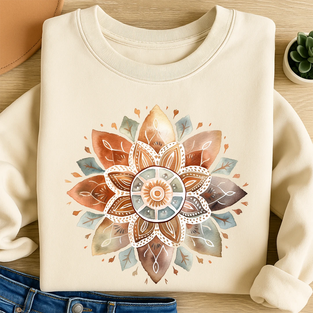 Bügelbild Mandala Lotuslicht