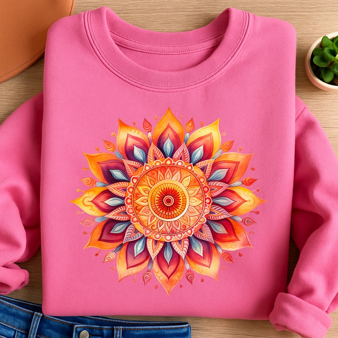 Bügelbild Mandala Orange Maya