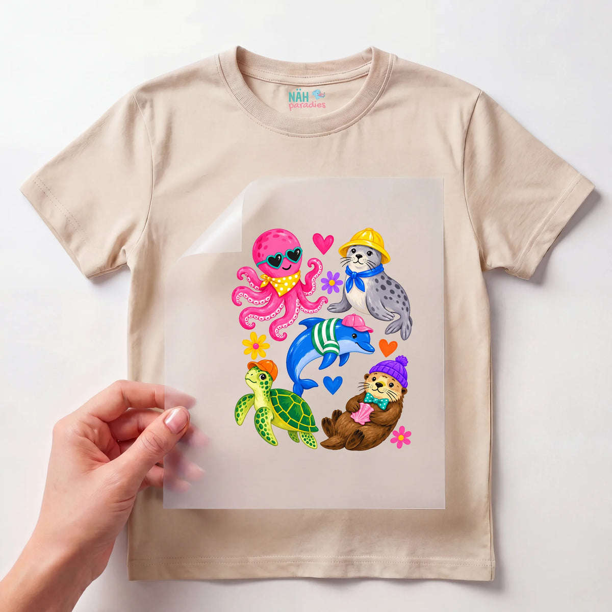 Bügelbild Meerestiere Kawaii Set