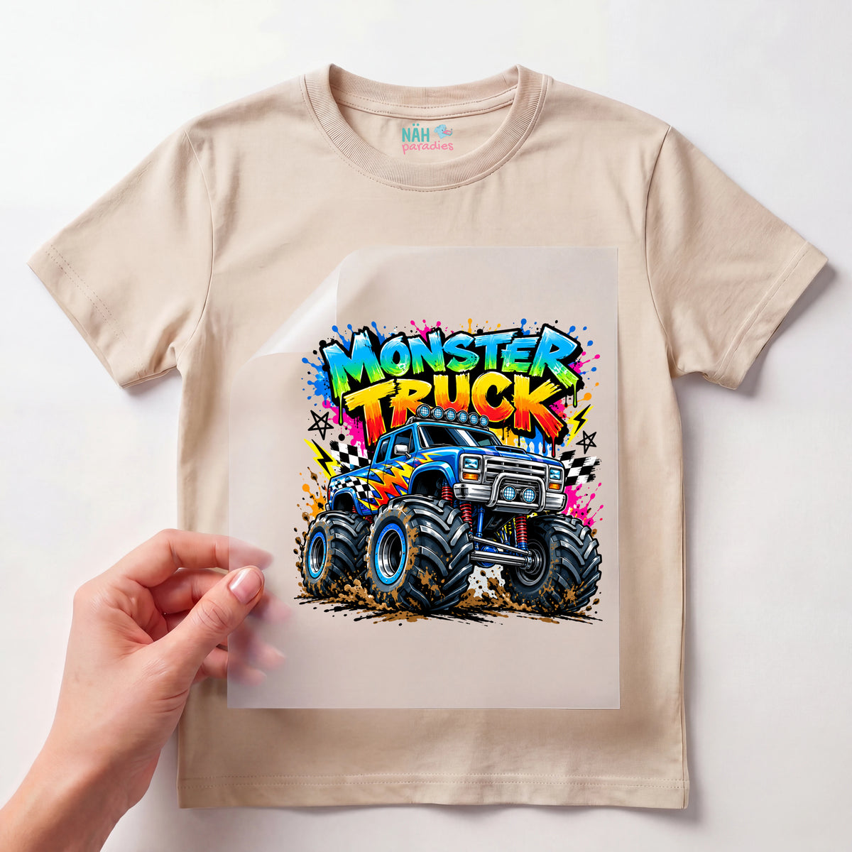Bügelbild Monster Truck Blau