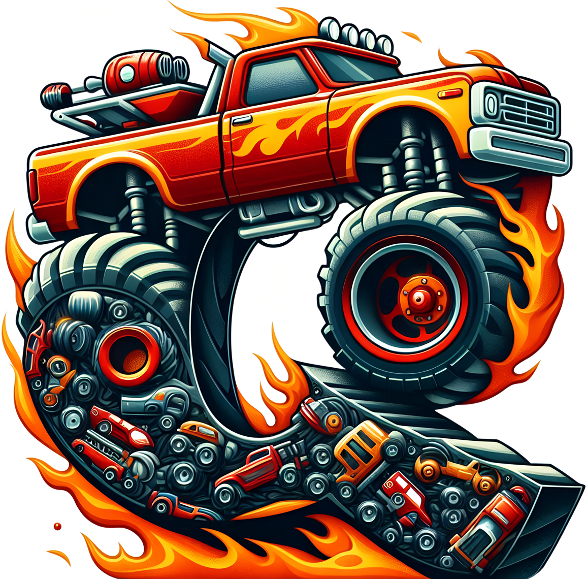 Bügelbild Monstertruck Buchstaben Alphabet