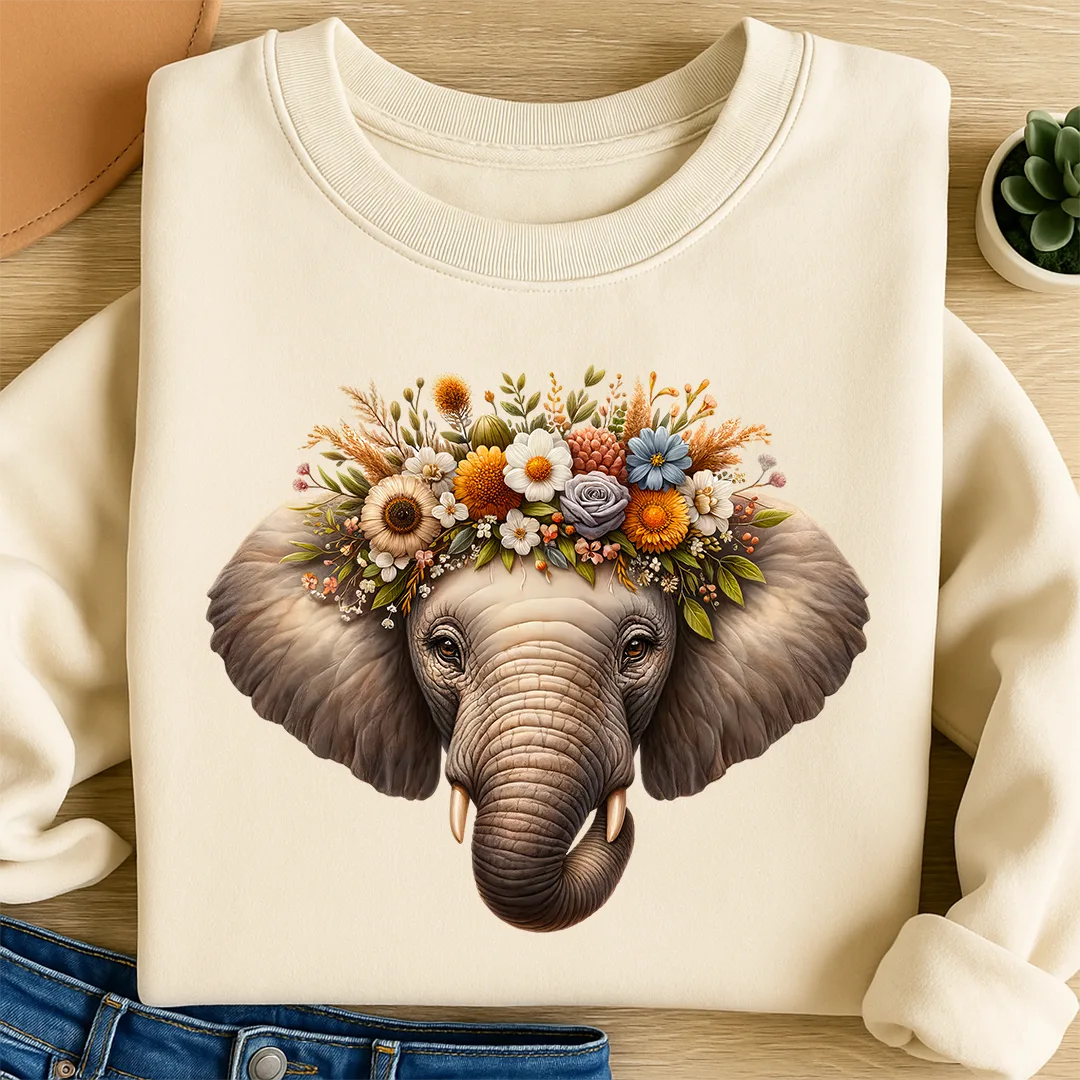 Bügelbild Naturkind Elefantenliebe