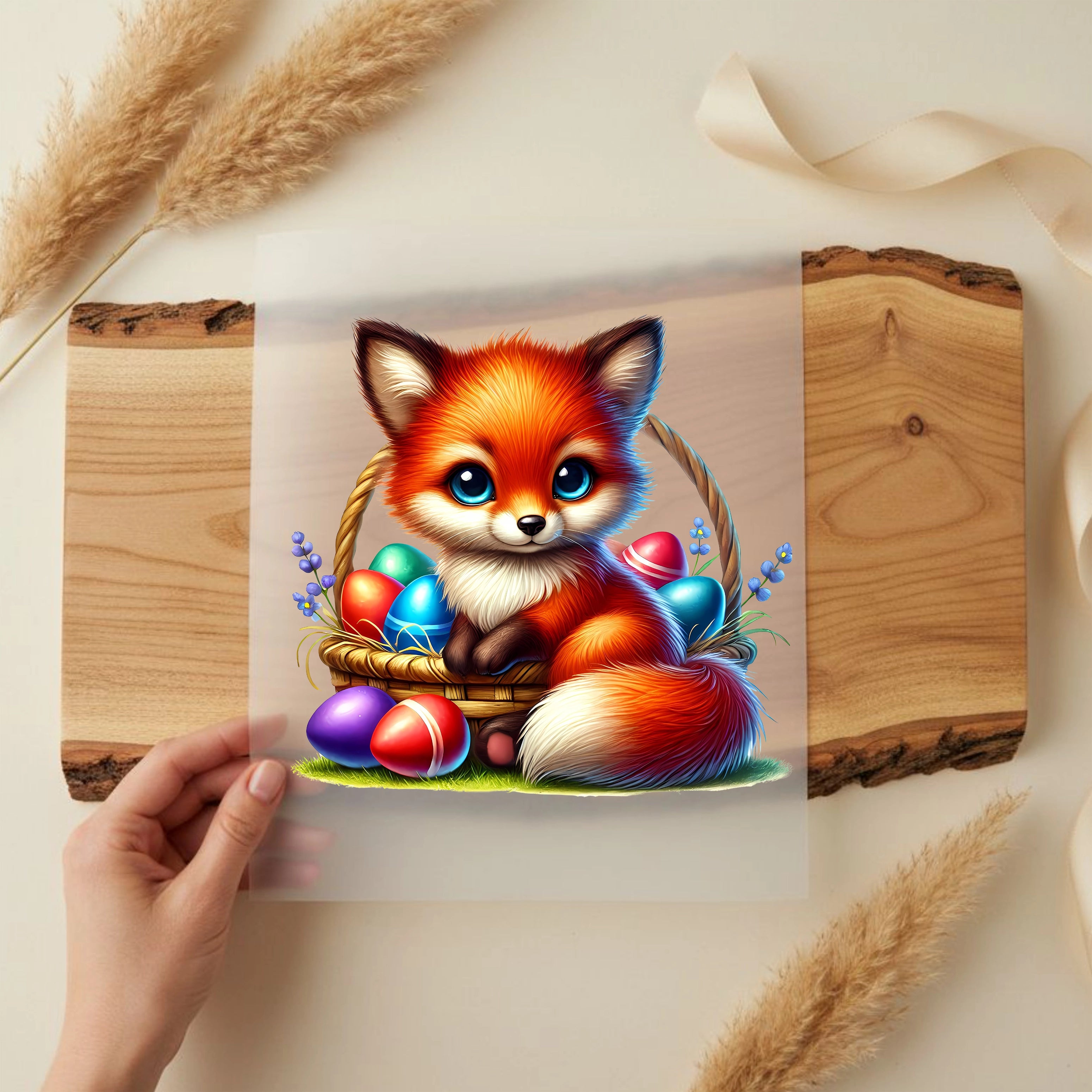 Bügelbild Fuchs Osterkorb Finnley