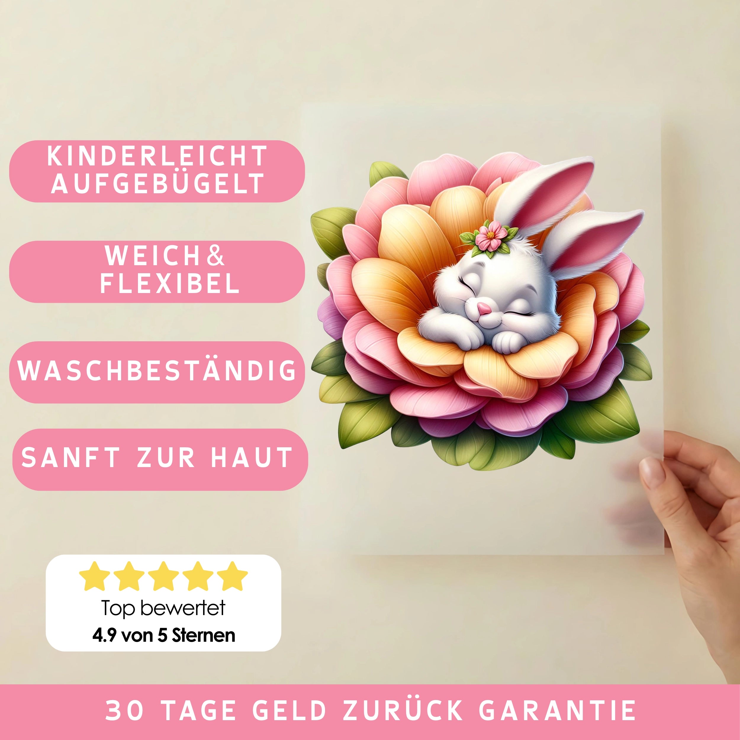 Bügelbild Nickerchenhase