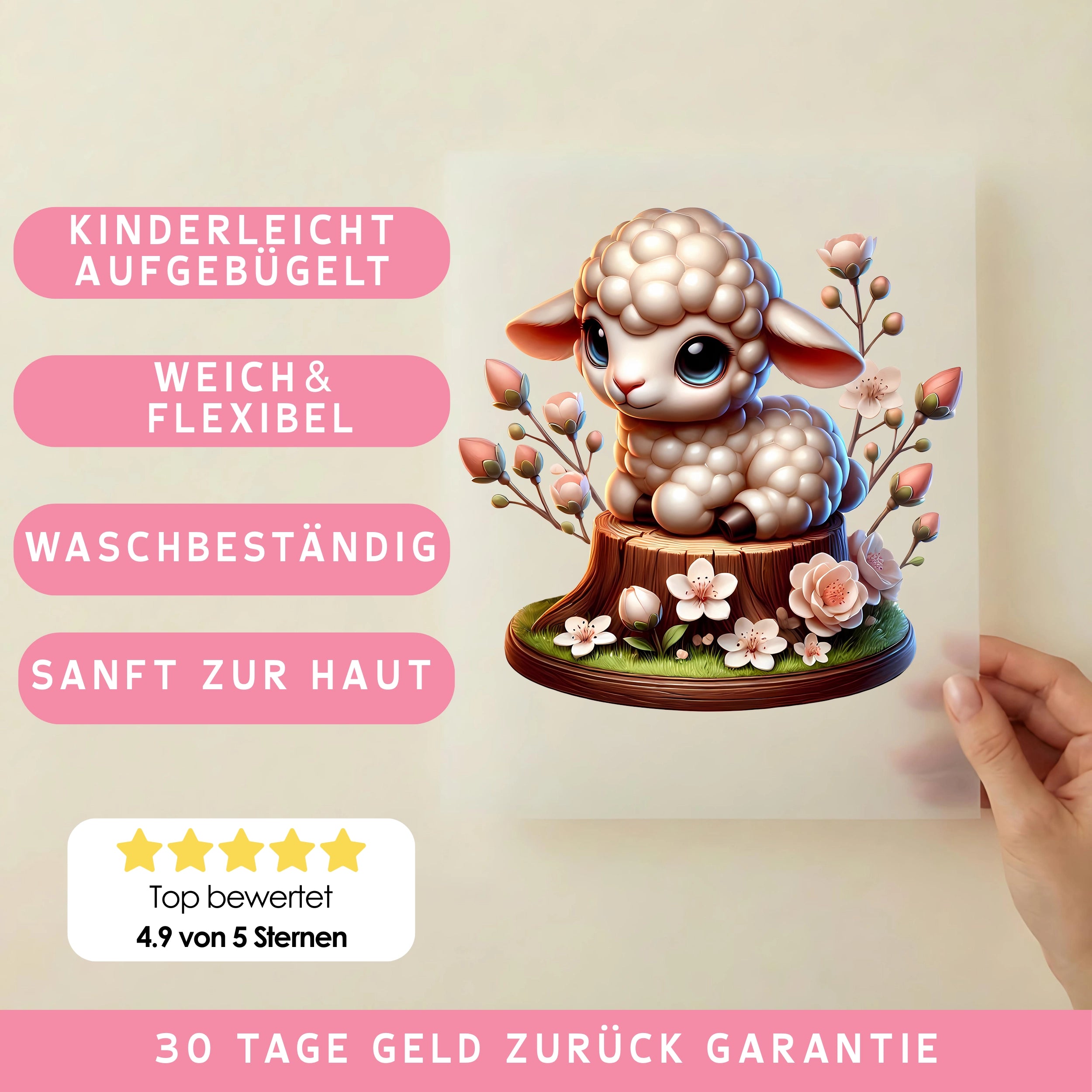 Bügelbild Kirschzauber Lamm
