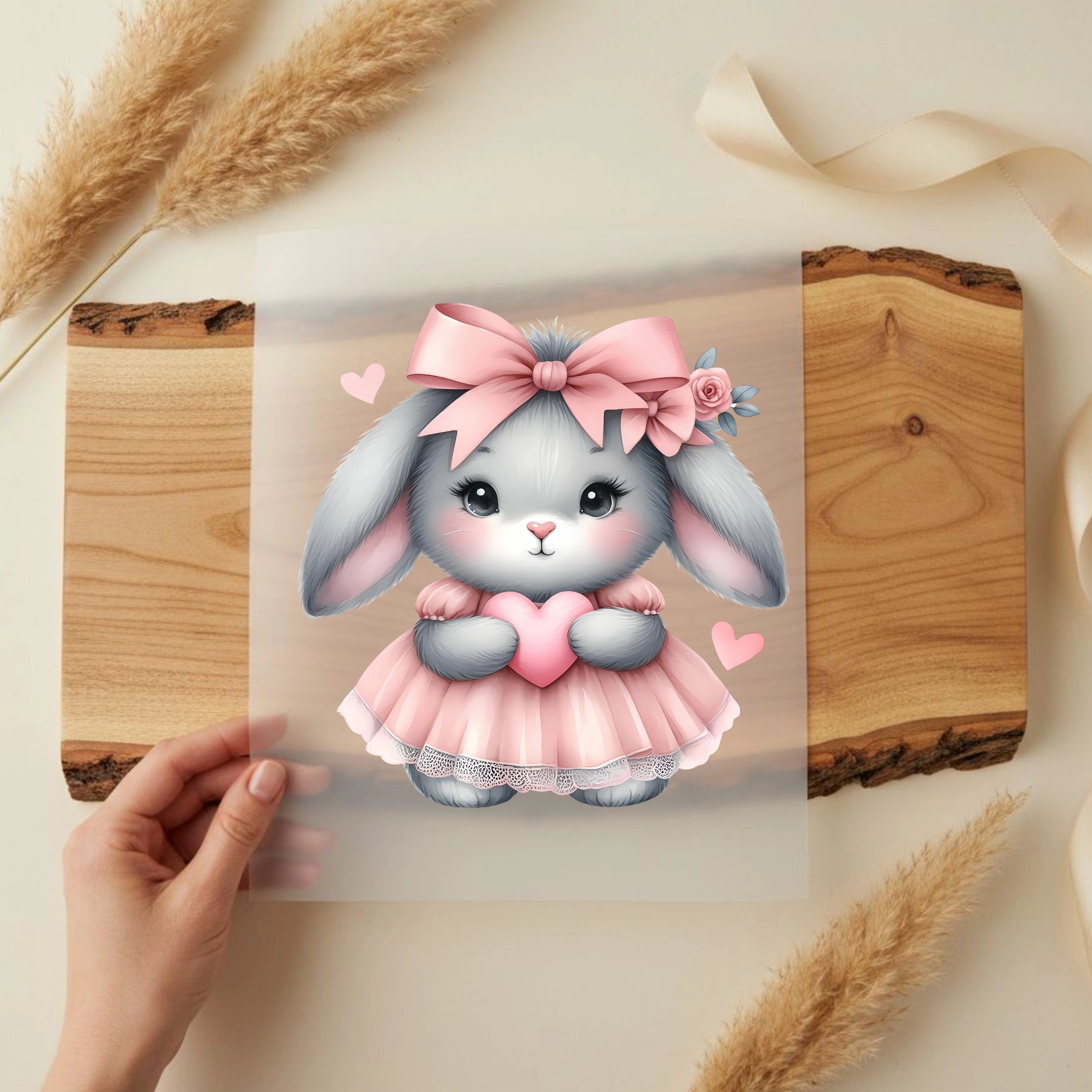 Bügelbild Herzprinzessin Hase