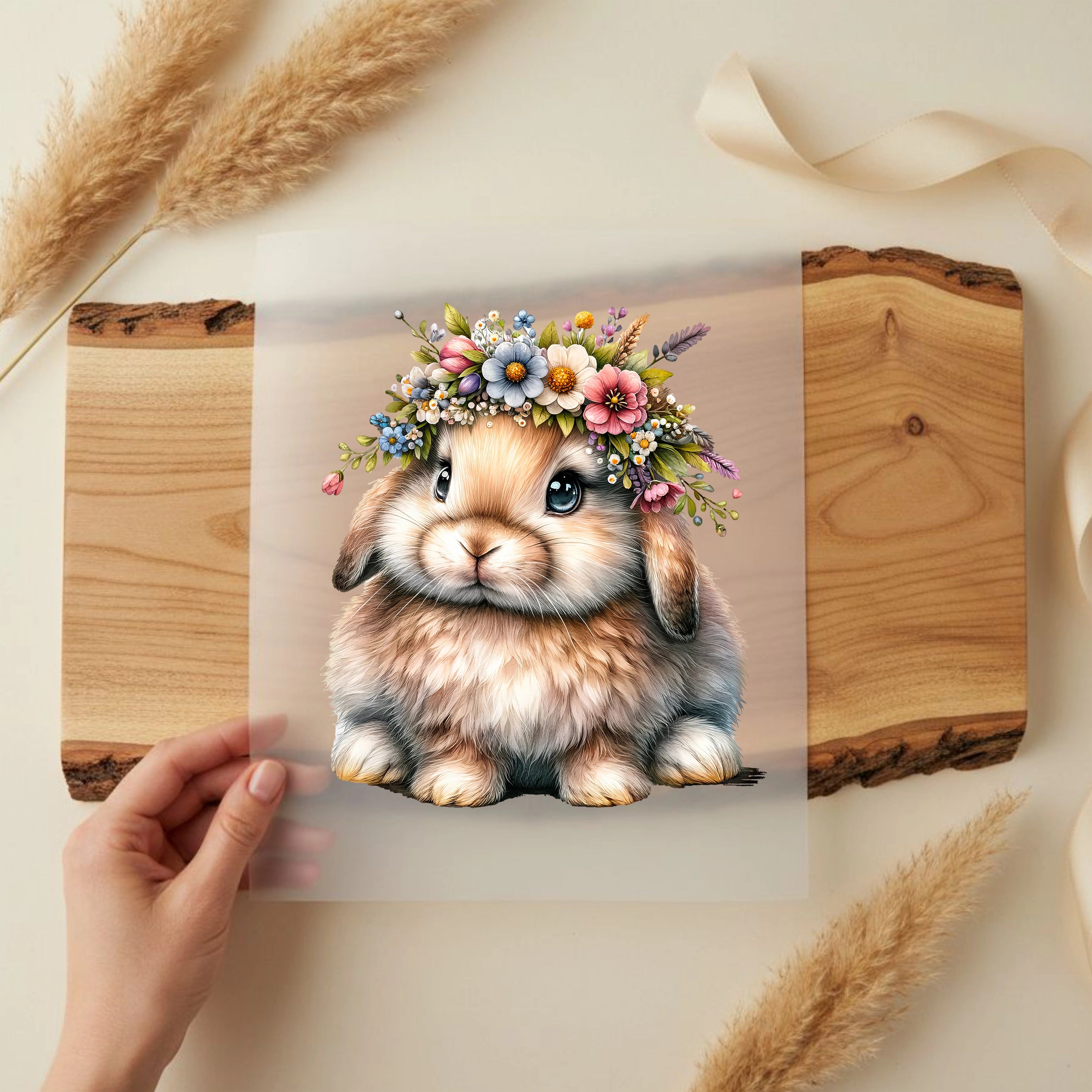 Bügelbild Kaninchen Frühlingsglanz